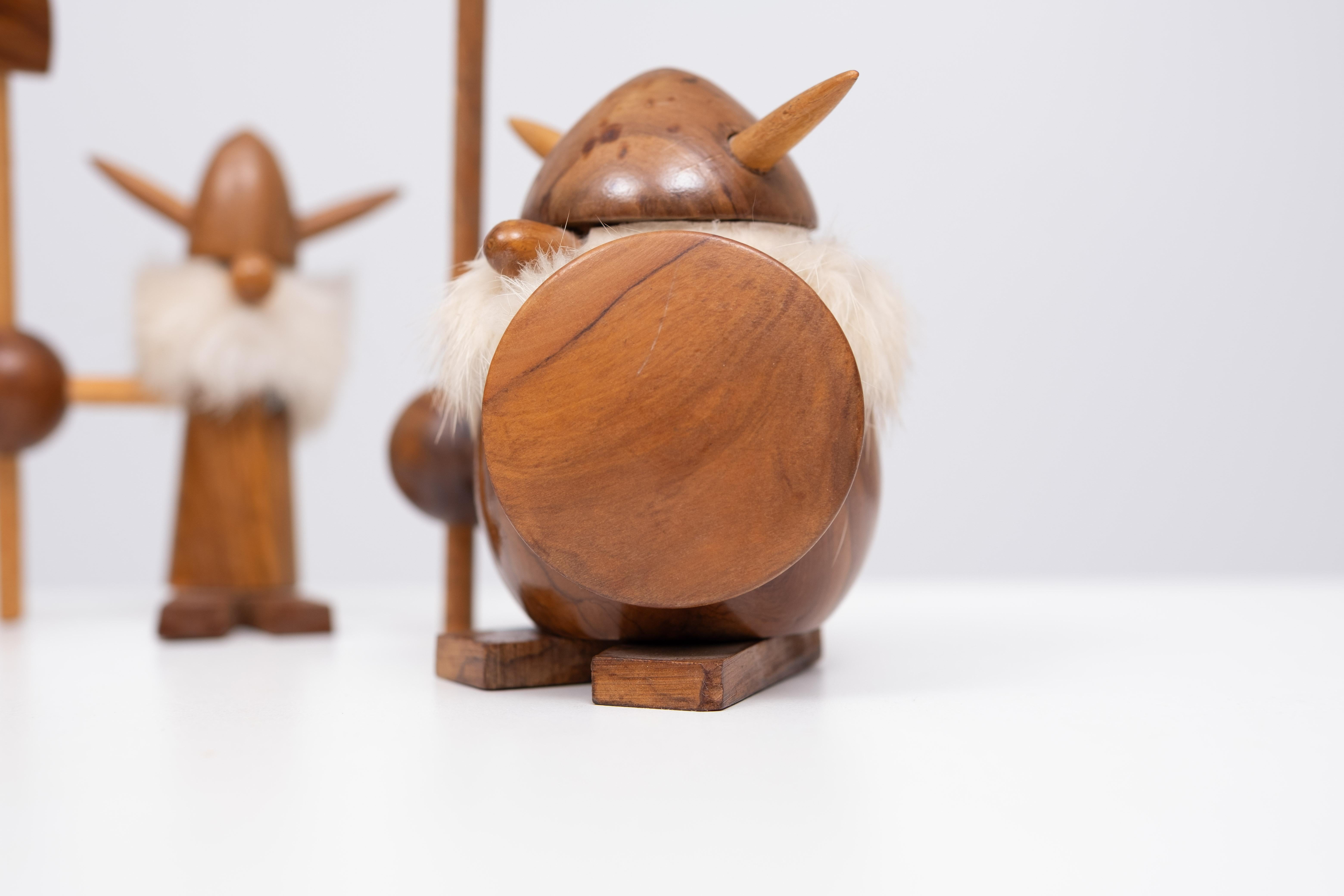 Danish Teak toy Vikings  Kay Bojesen Denmark 1960s For Sale