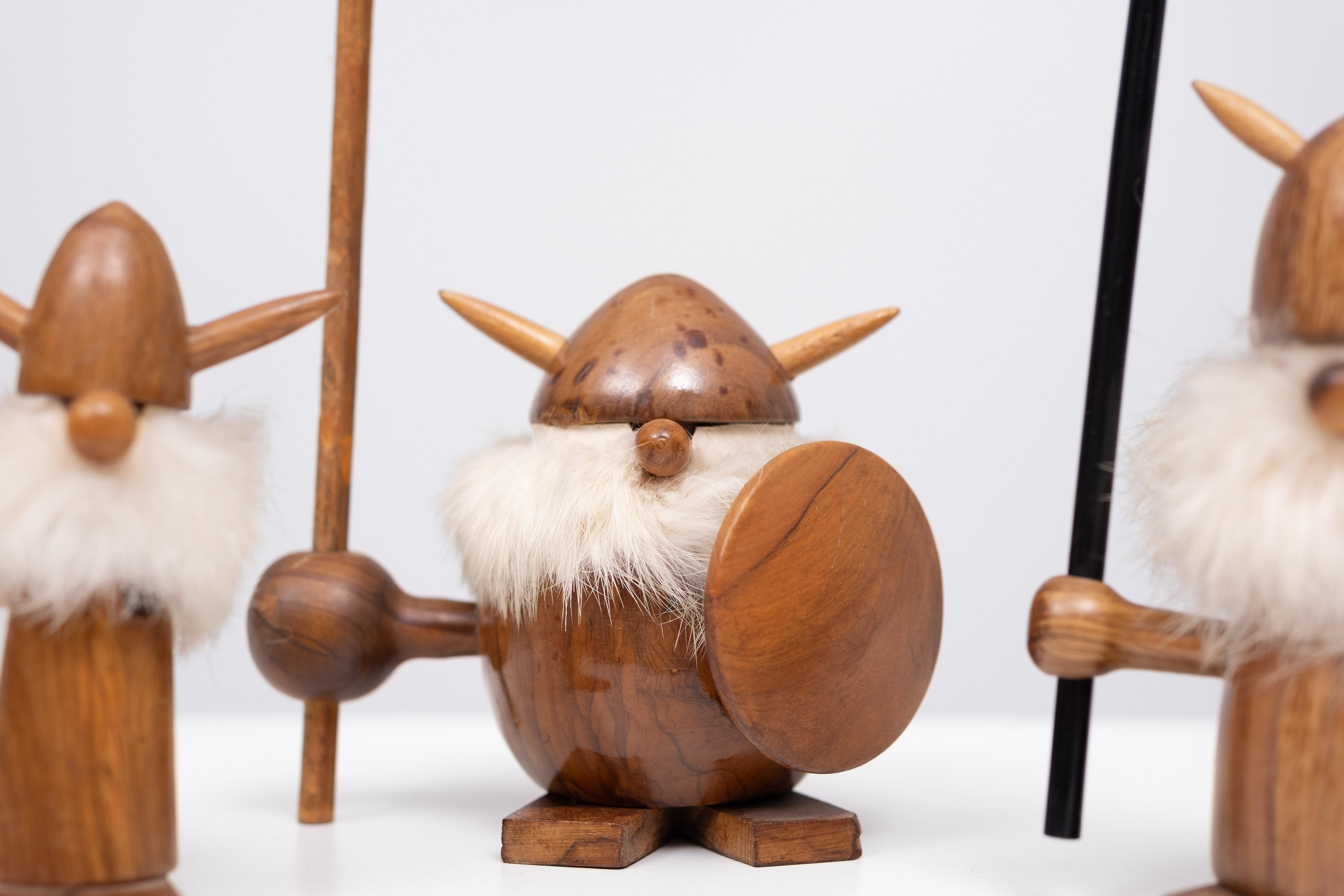 Mid-20th Century Teak toy Vikings  Kay Bojesen Denmark 1960s For Sale