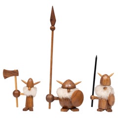  Teak toy Vikings  Kay Bojesen Denmark 1960s 