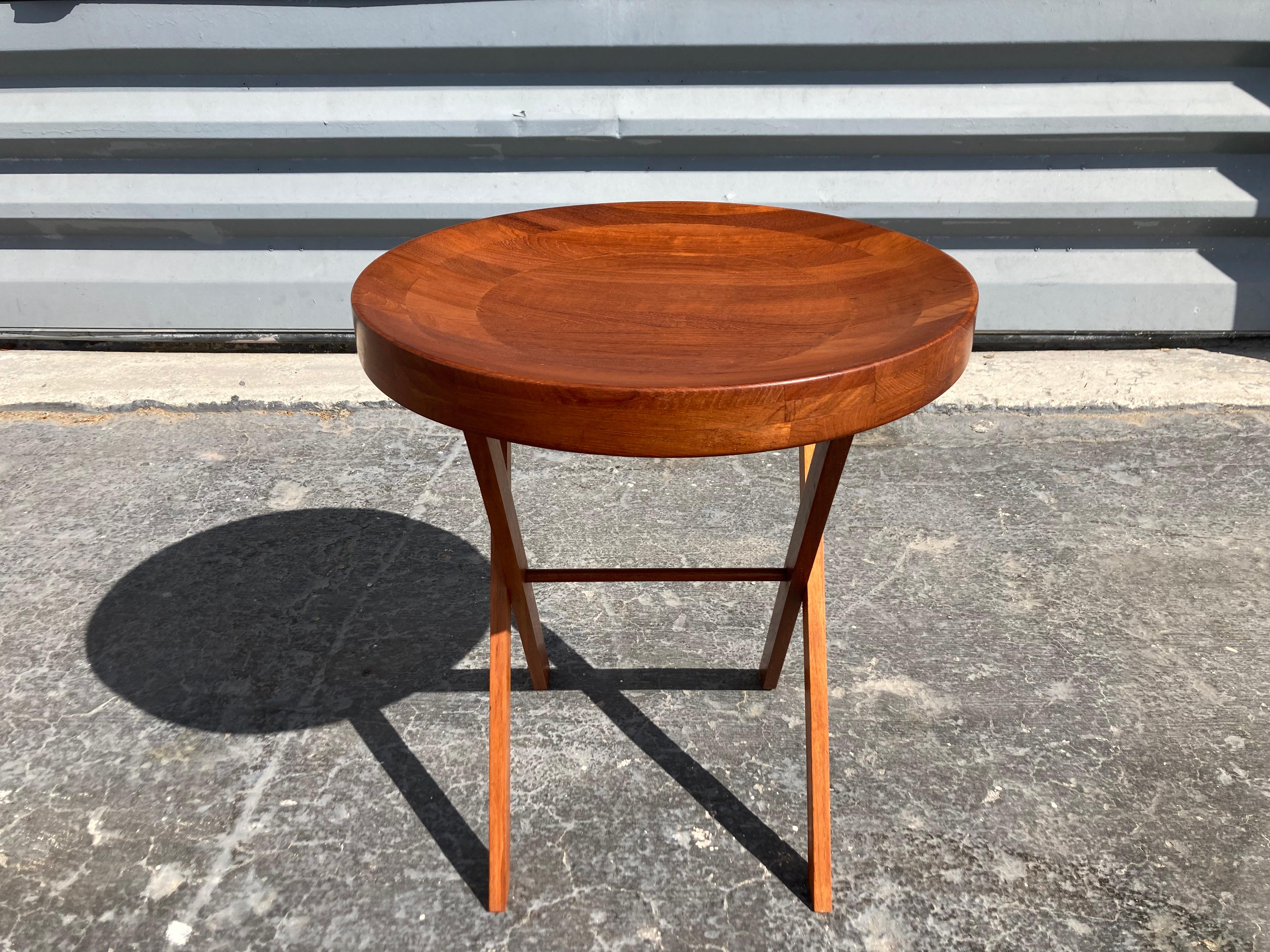 Teak Tray Side Table, Danish Modern For Sale 5