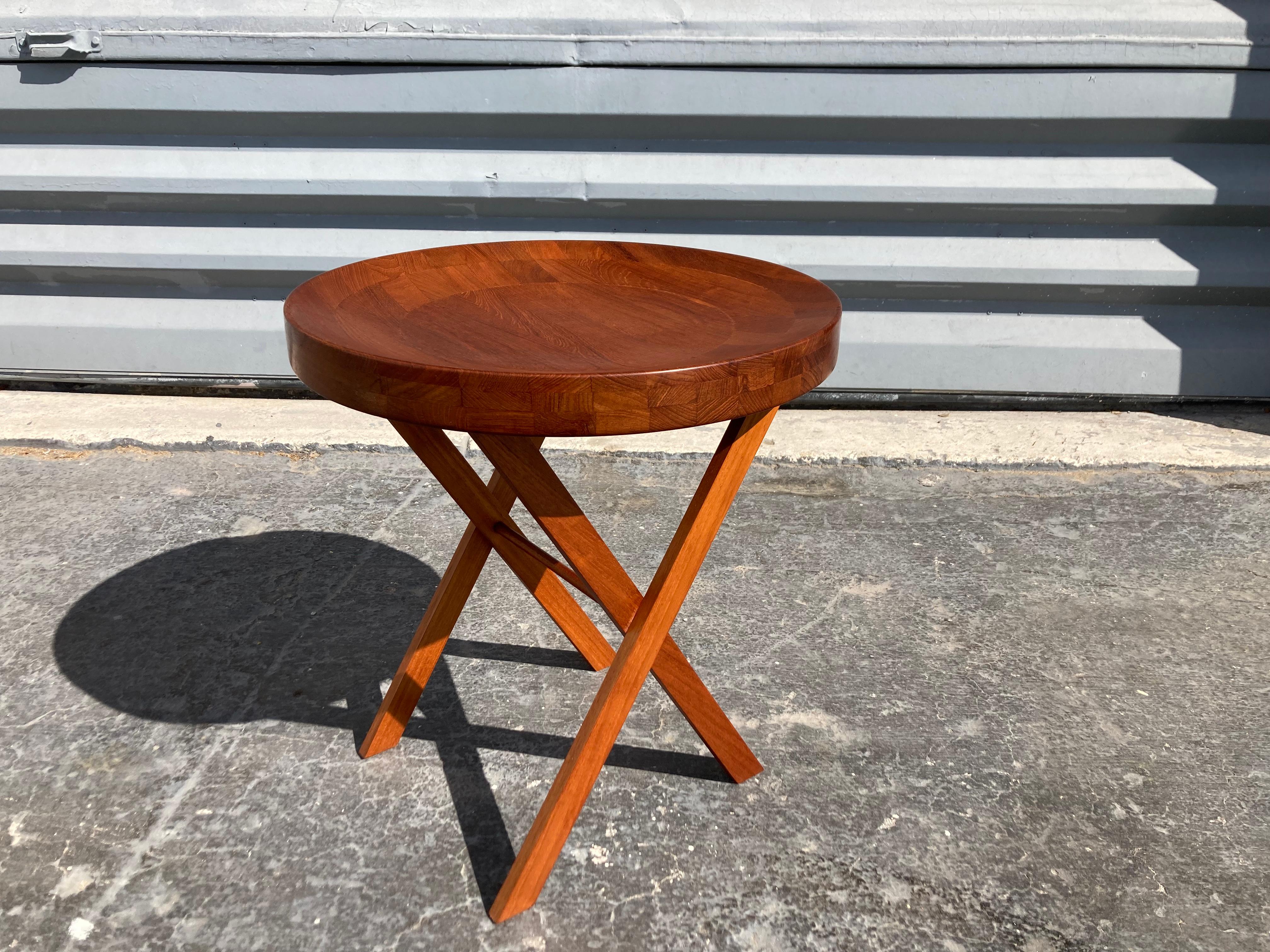 Teak Tray Side Table, Danish Modern For Sale 7