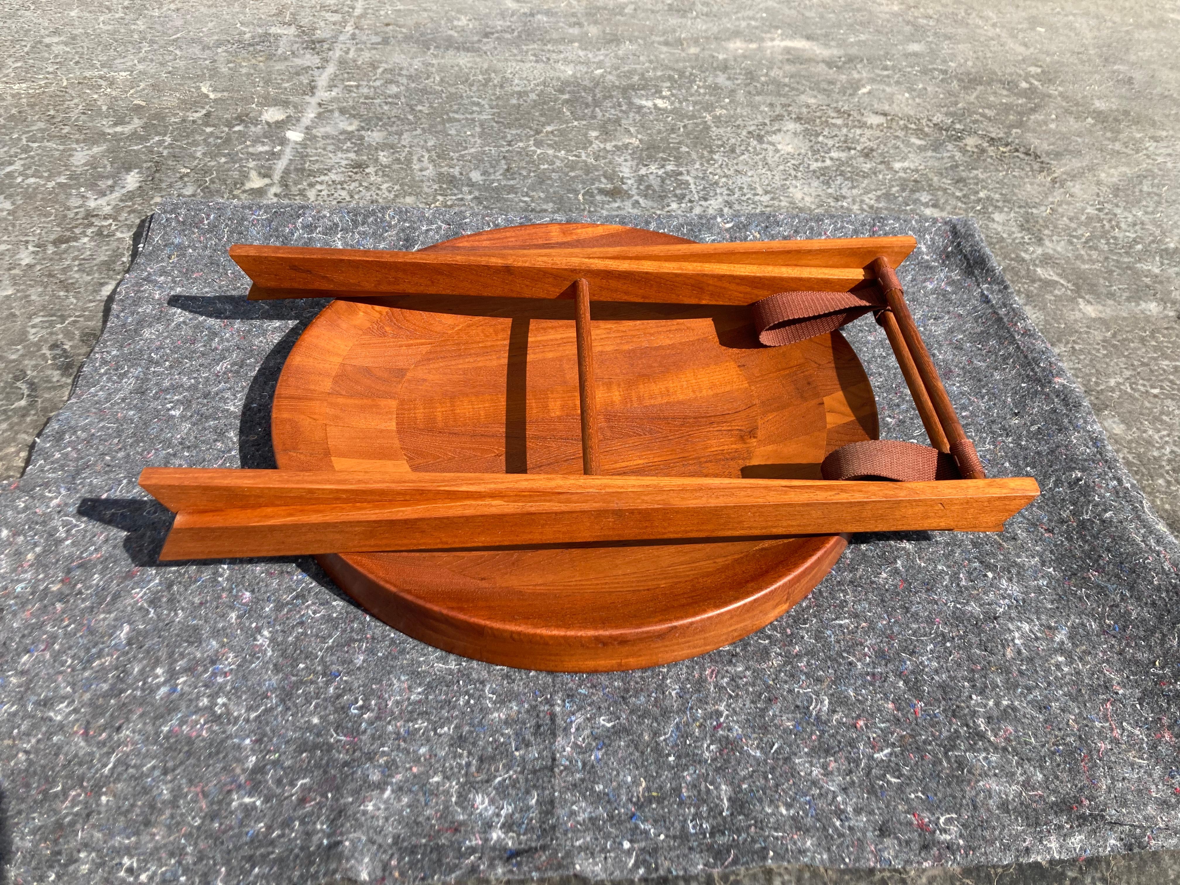Teak Tray Side Table, Danish Modern For Sale 8