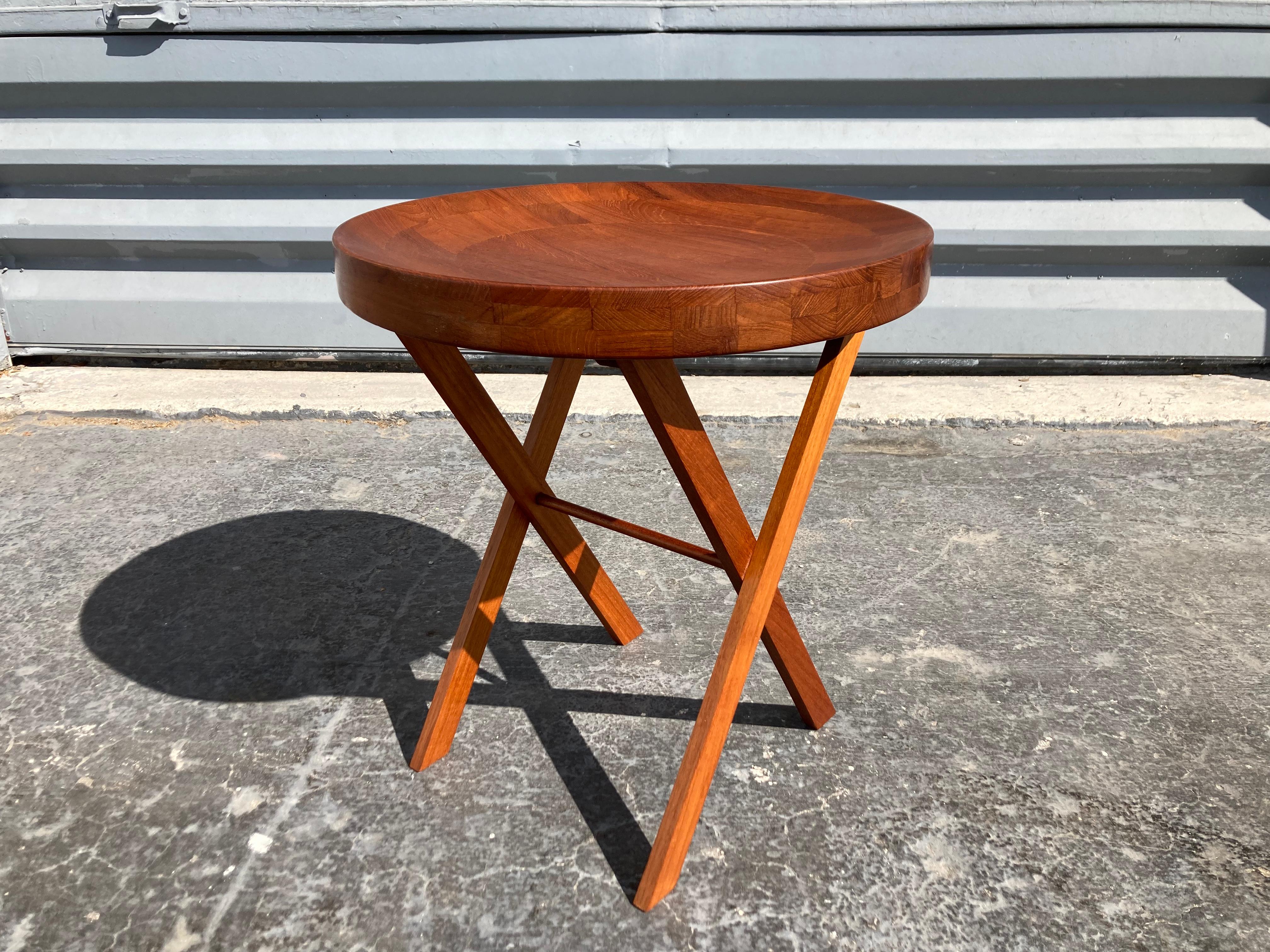 Teak Tray Side Table, Danish Modern For Sale 11