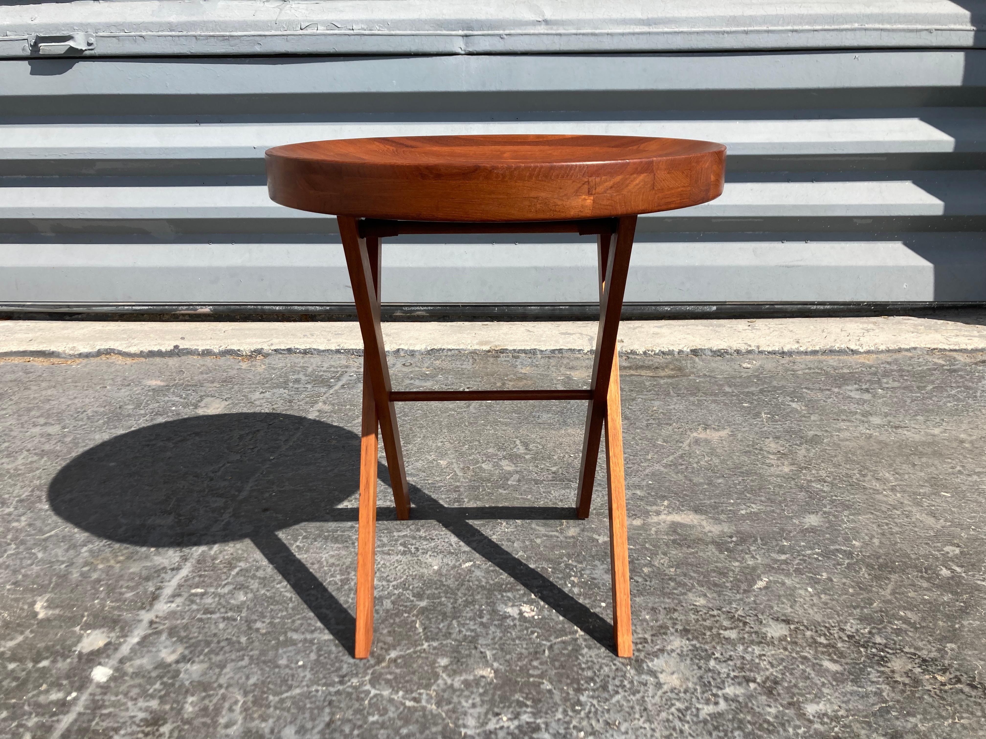 Teak Tray Side Table, Danish Modern For Sale 1