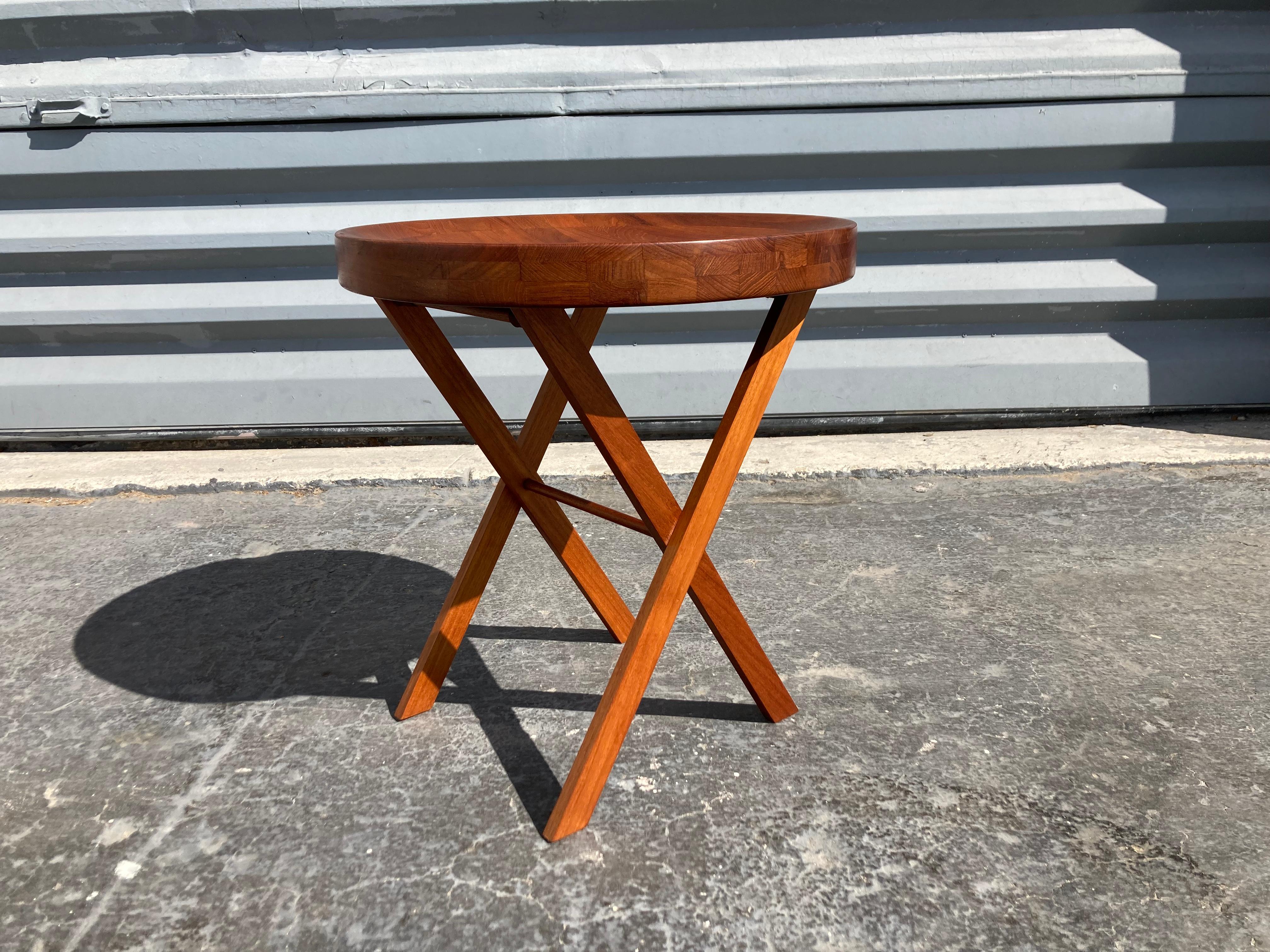Teak Tray Side Table, Danish Modern For Sale 2