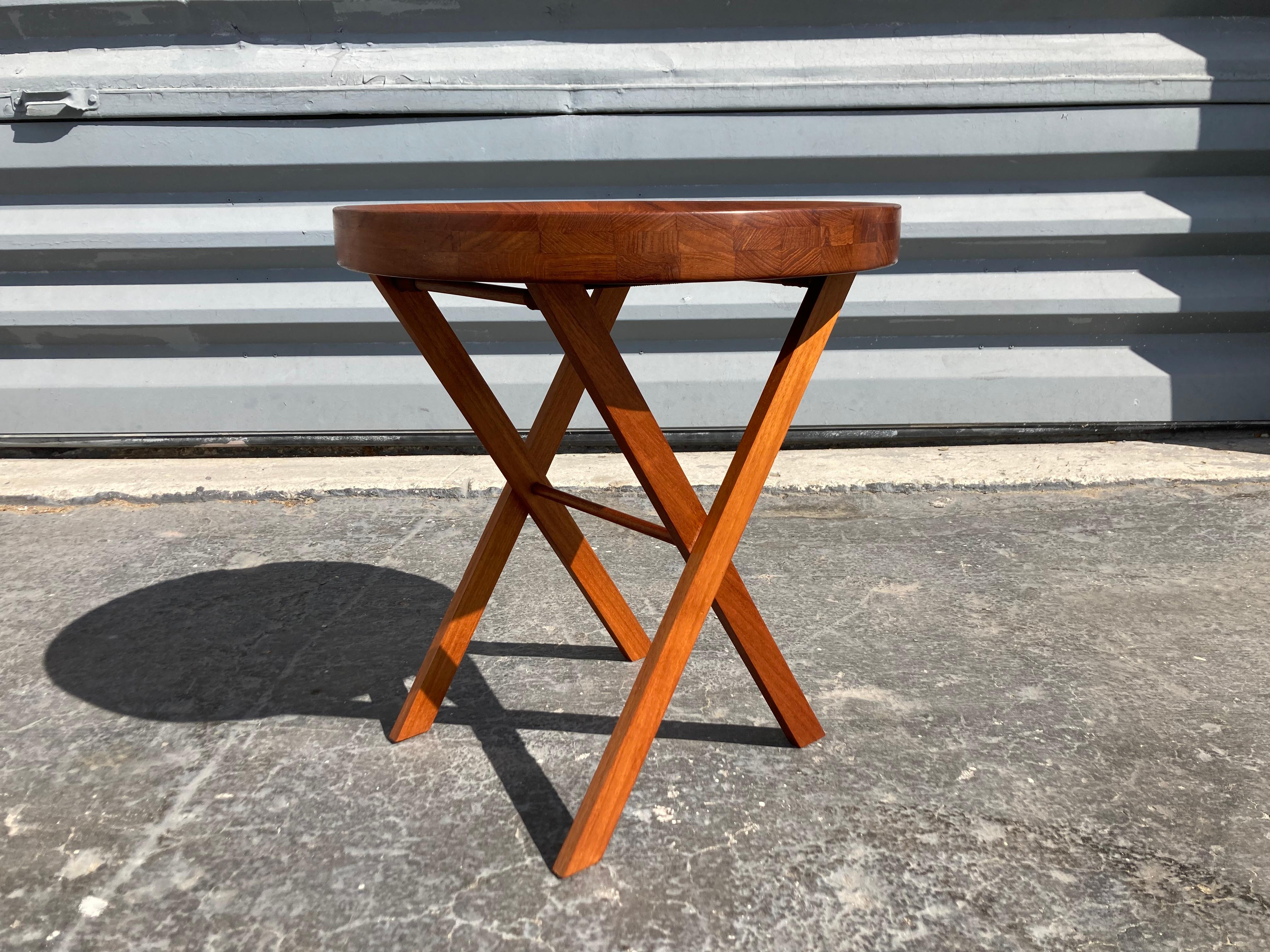 Teak Tray Side Table, Danish Modern For Sale 3