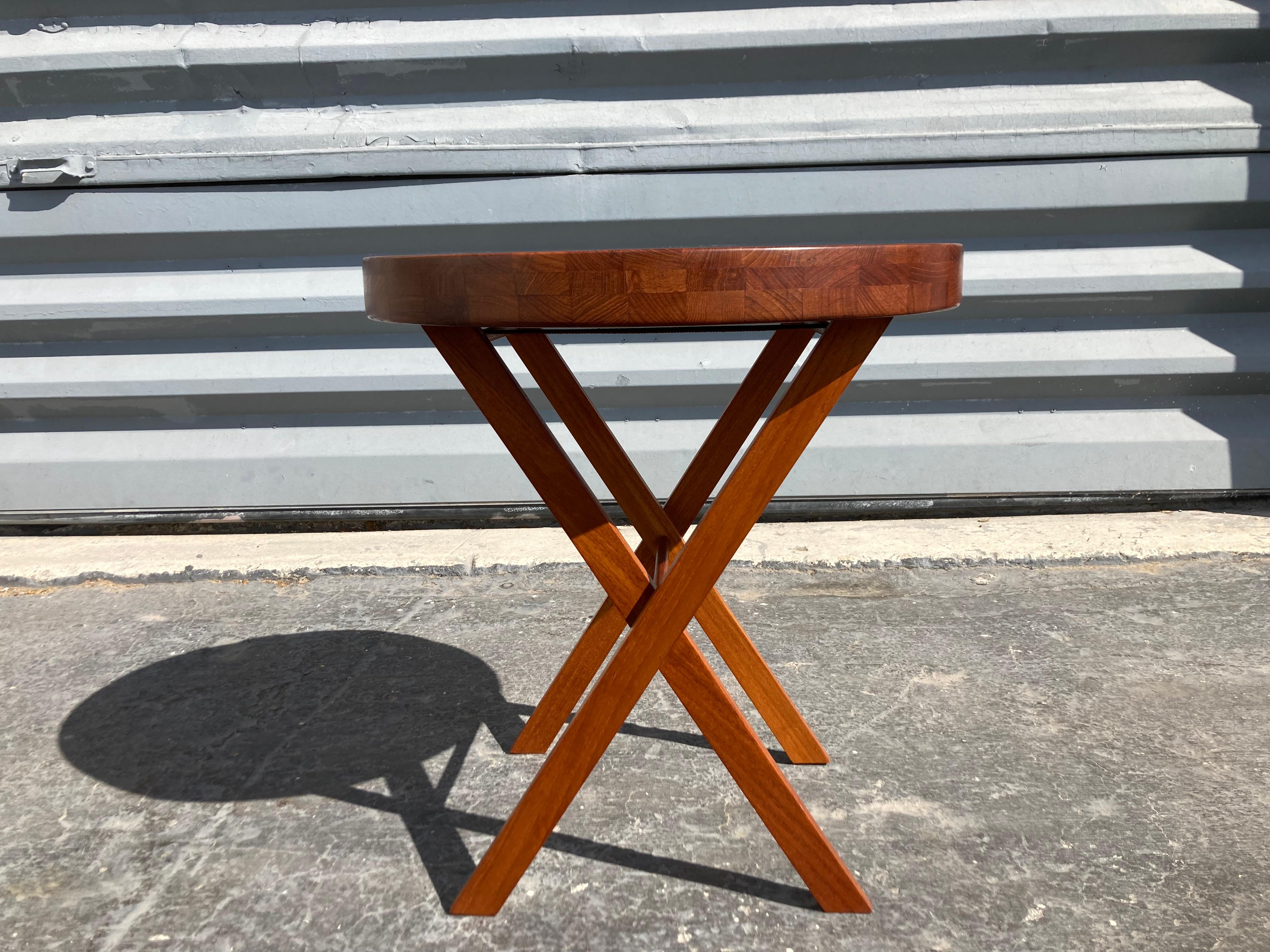 Teak Tray Side Table, Danish Modern For Sale 4