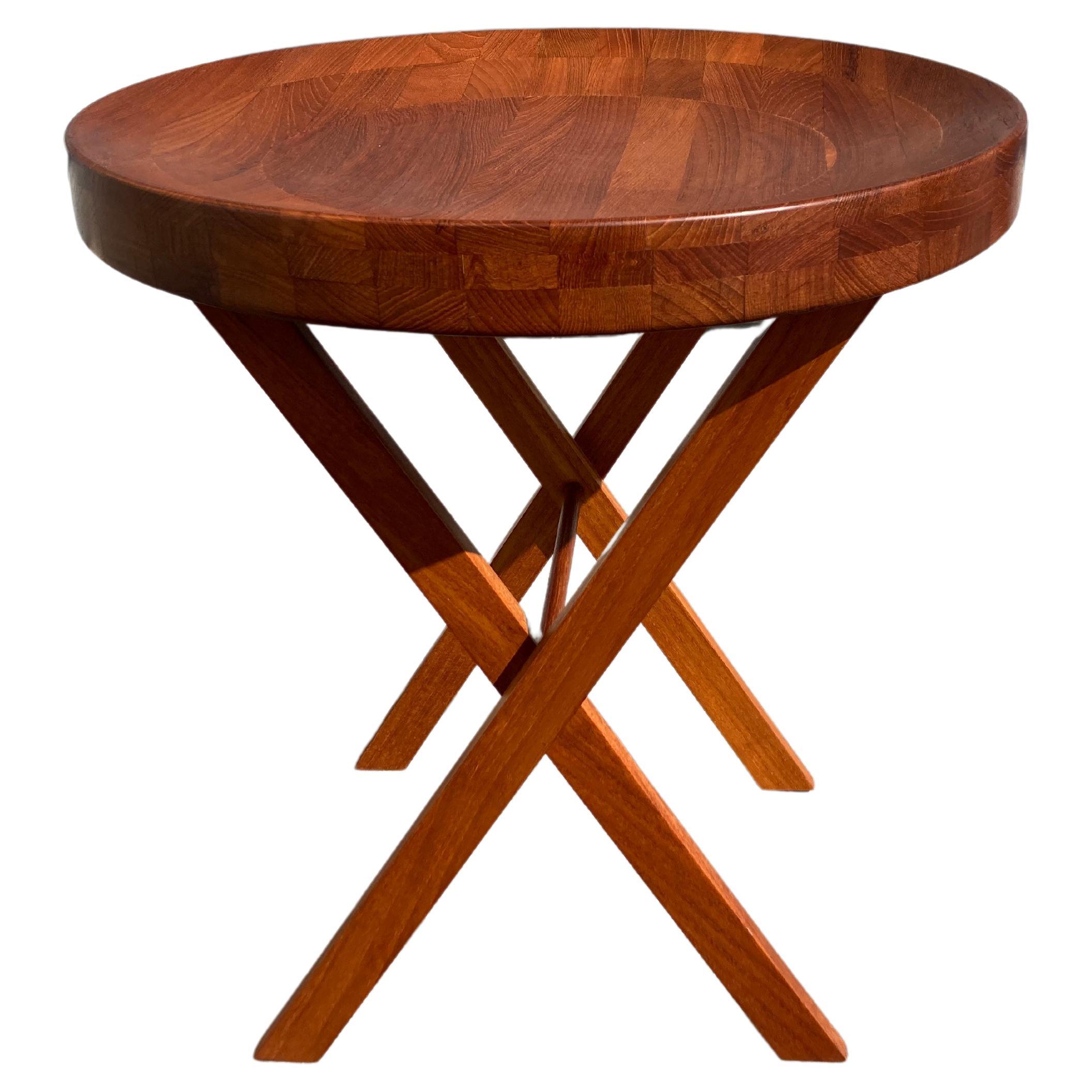 Teak Tray Side Table, Danish Modern For Sale