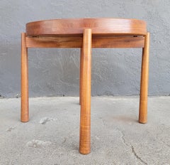 Round Teak End Table Attributed to Jens Harald Quistgaard for DUX