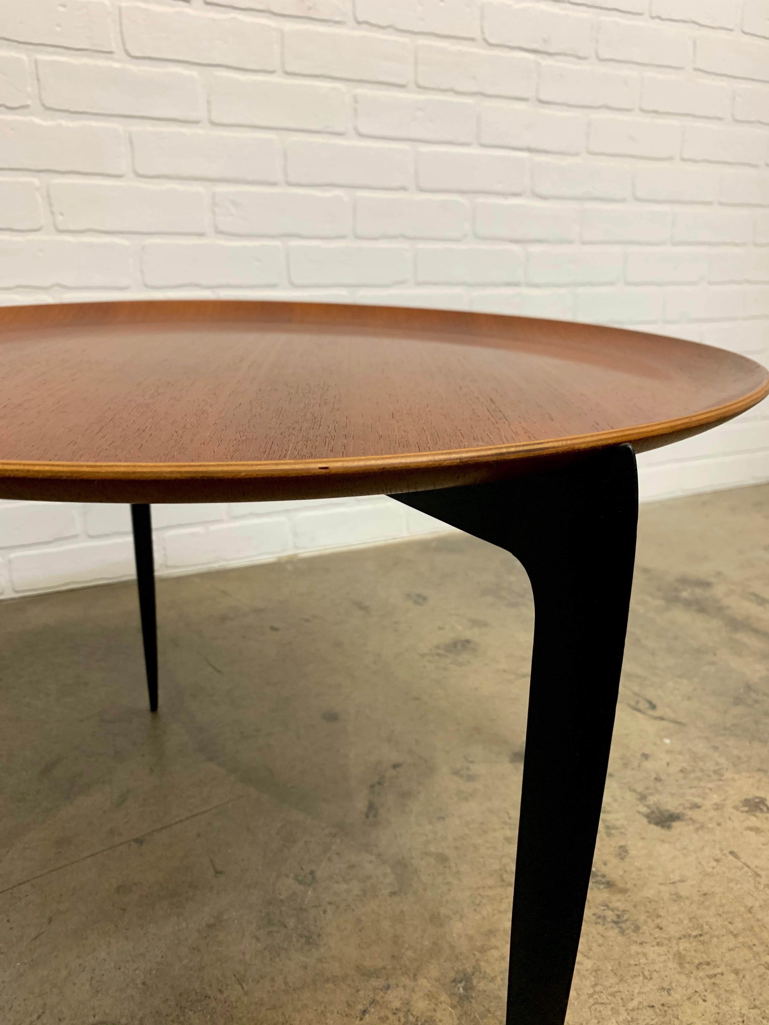 Teak Tray Table by H Engholm and Svend Aage Willumsen for Fritz Hansen In Good Condition For Sale In Denton, TX