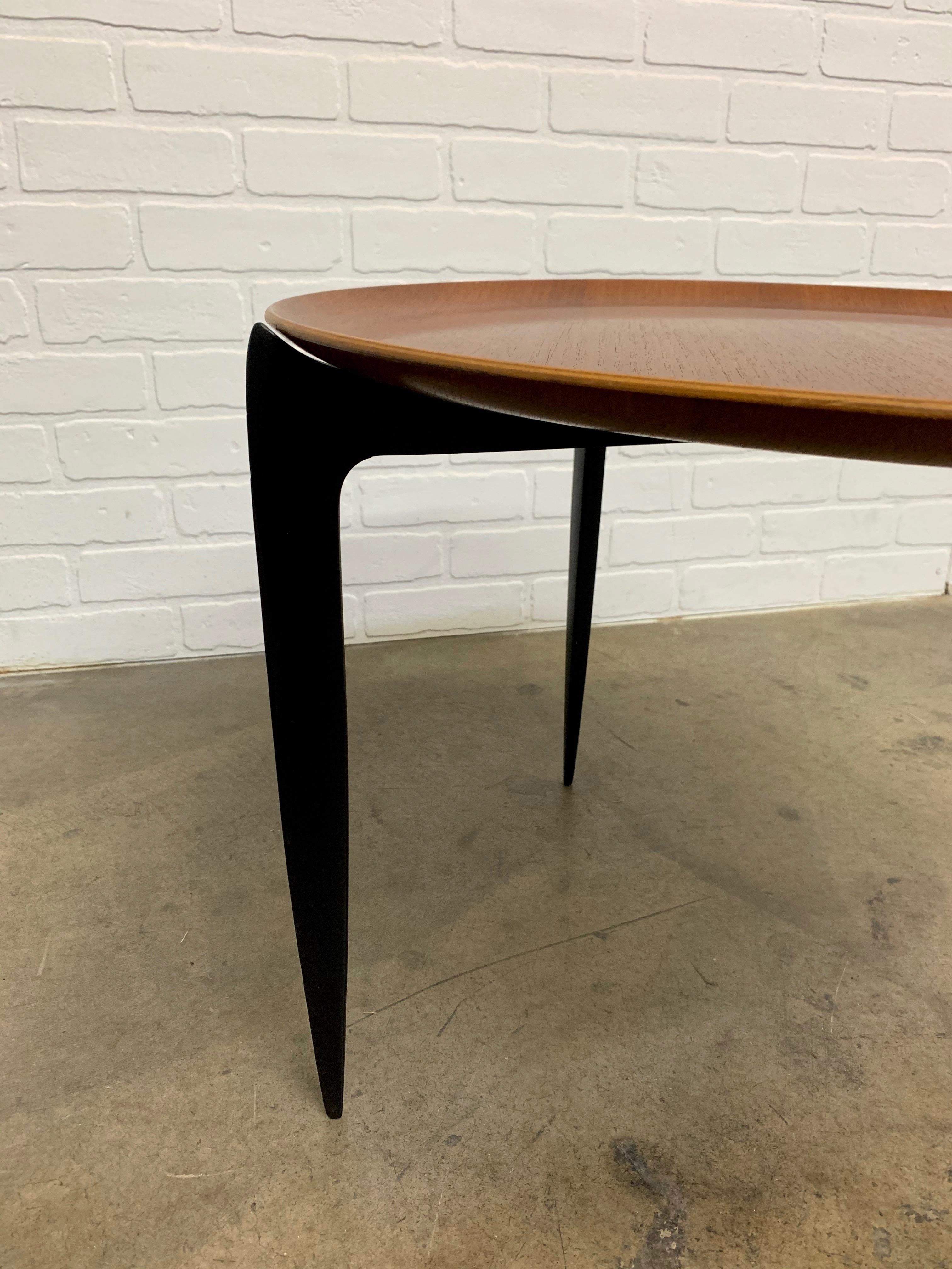 Métal Table à plateau en teck de H Engholm et Svend Aage Willumsen pour Fritz Hansen en vente