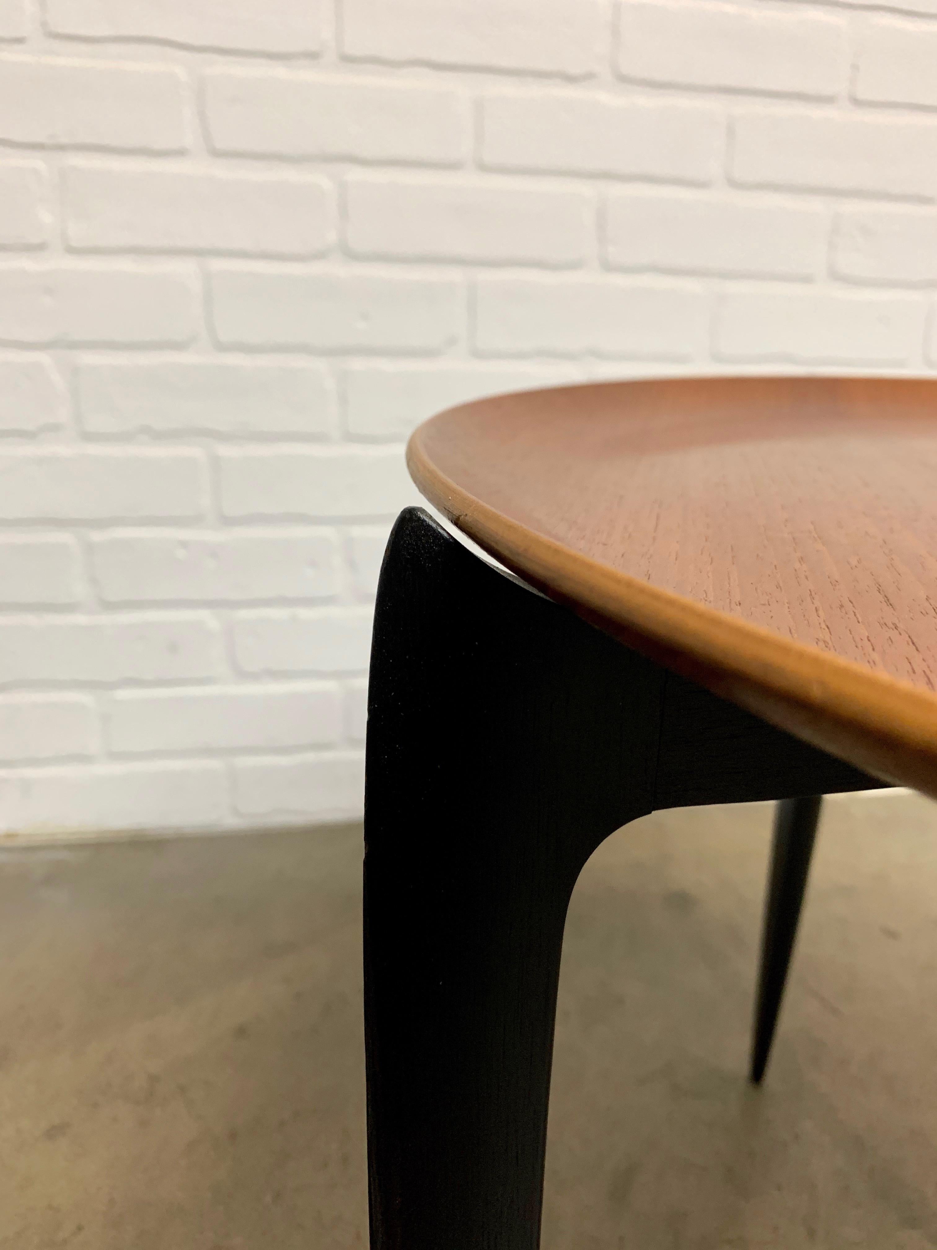 Metal Teak Tray Table by H Engholm and Svend Aage Willumsen for Fritz Hansen For Sale