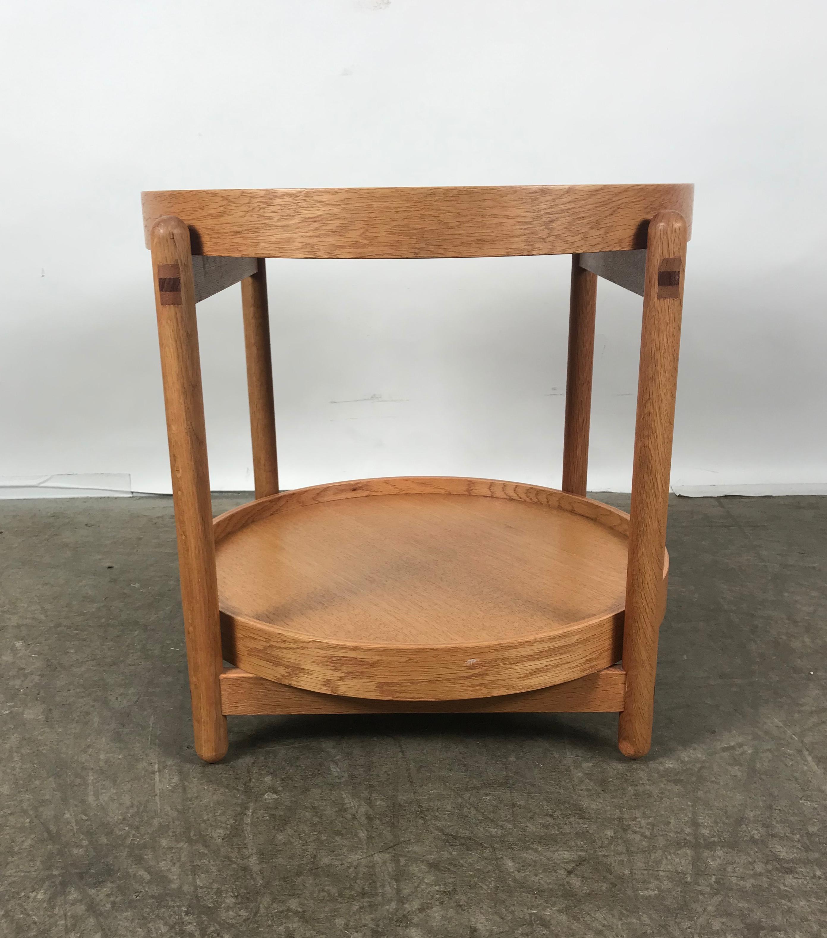 Classic teak and oak tray table made in Denmark, Hans Bølling tray table Torben Orskov vintage midcentury Danish design, two removable serving trays.