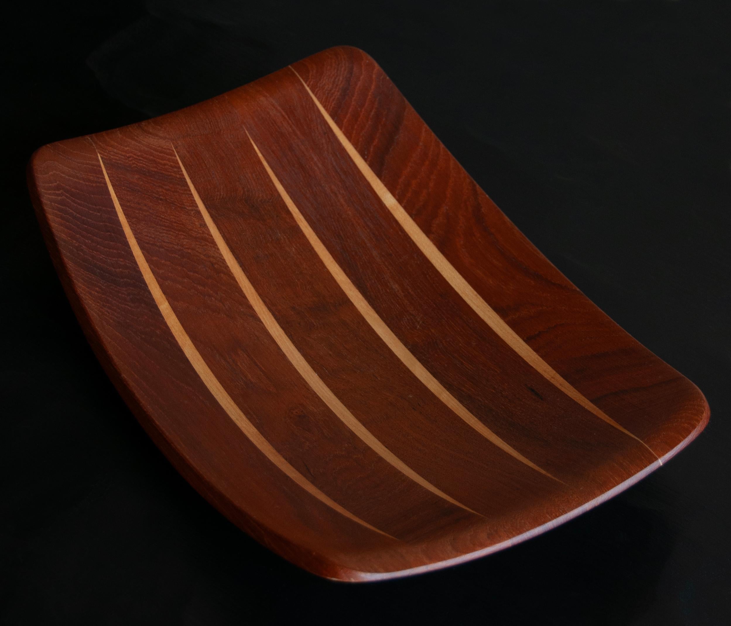 Mid-Century Modern Teak tray with birch details by Arne Tidemand Ruud For Sale