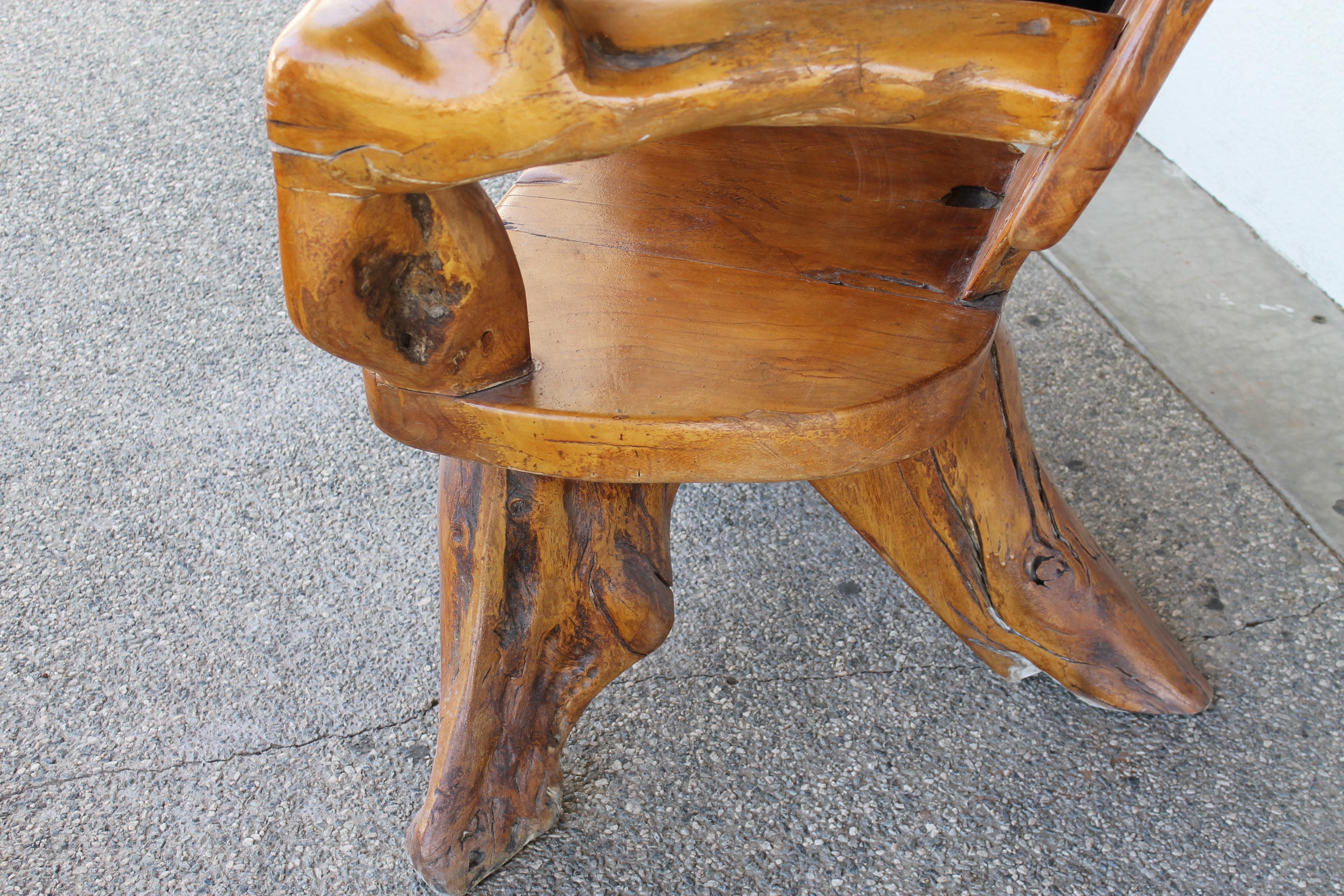 Wood Teak Tree Root Studio Club Chair, #1 of 2
