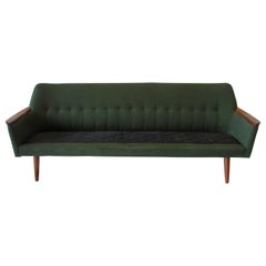 Teak Trimmed Hans Wegner Style Danish Couch as Found Original Condition