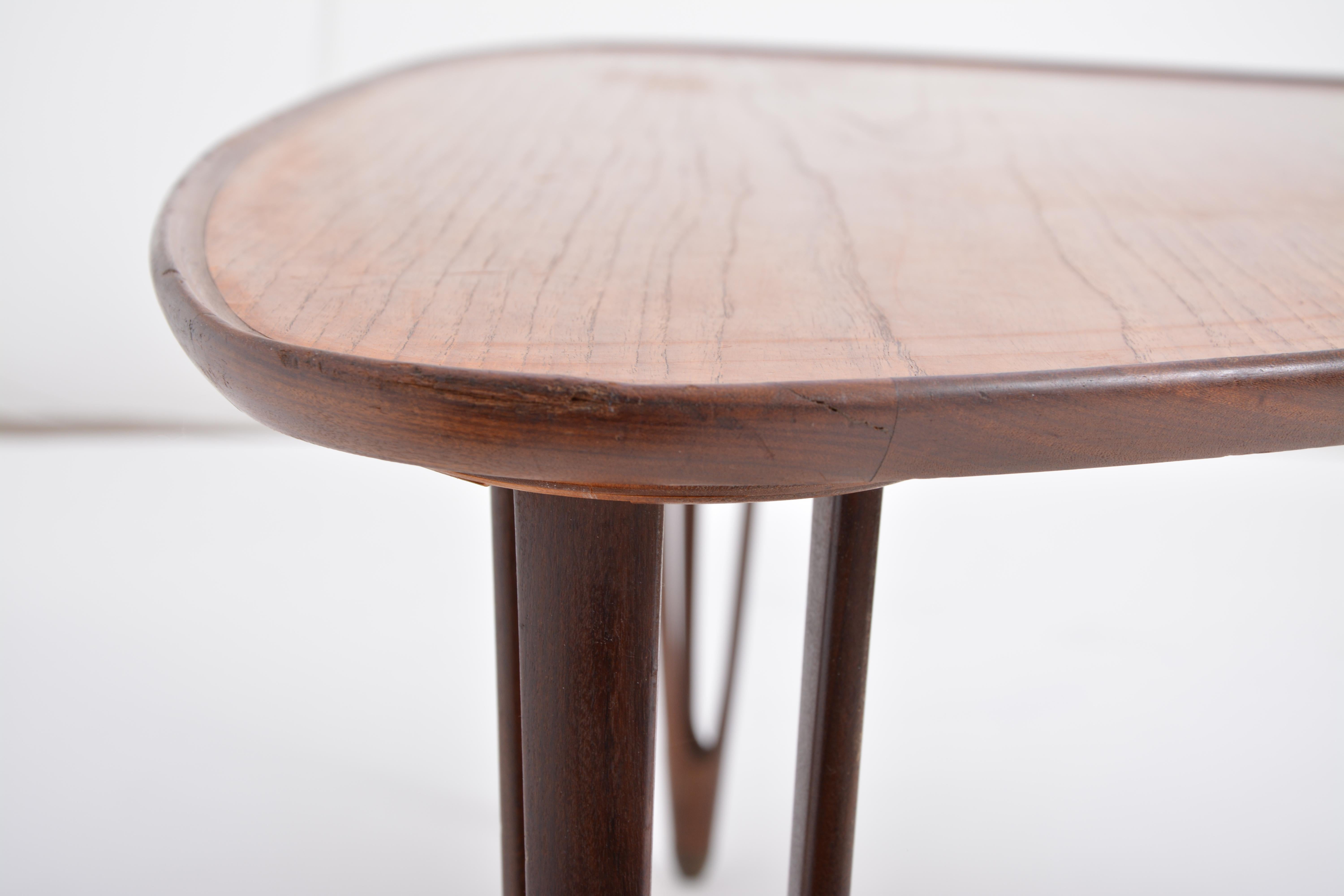 Danish Mid-Century Modern Teak tripod coffee table from BC Mobler 9