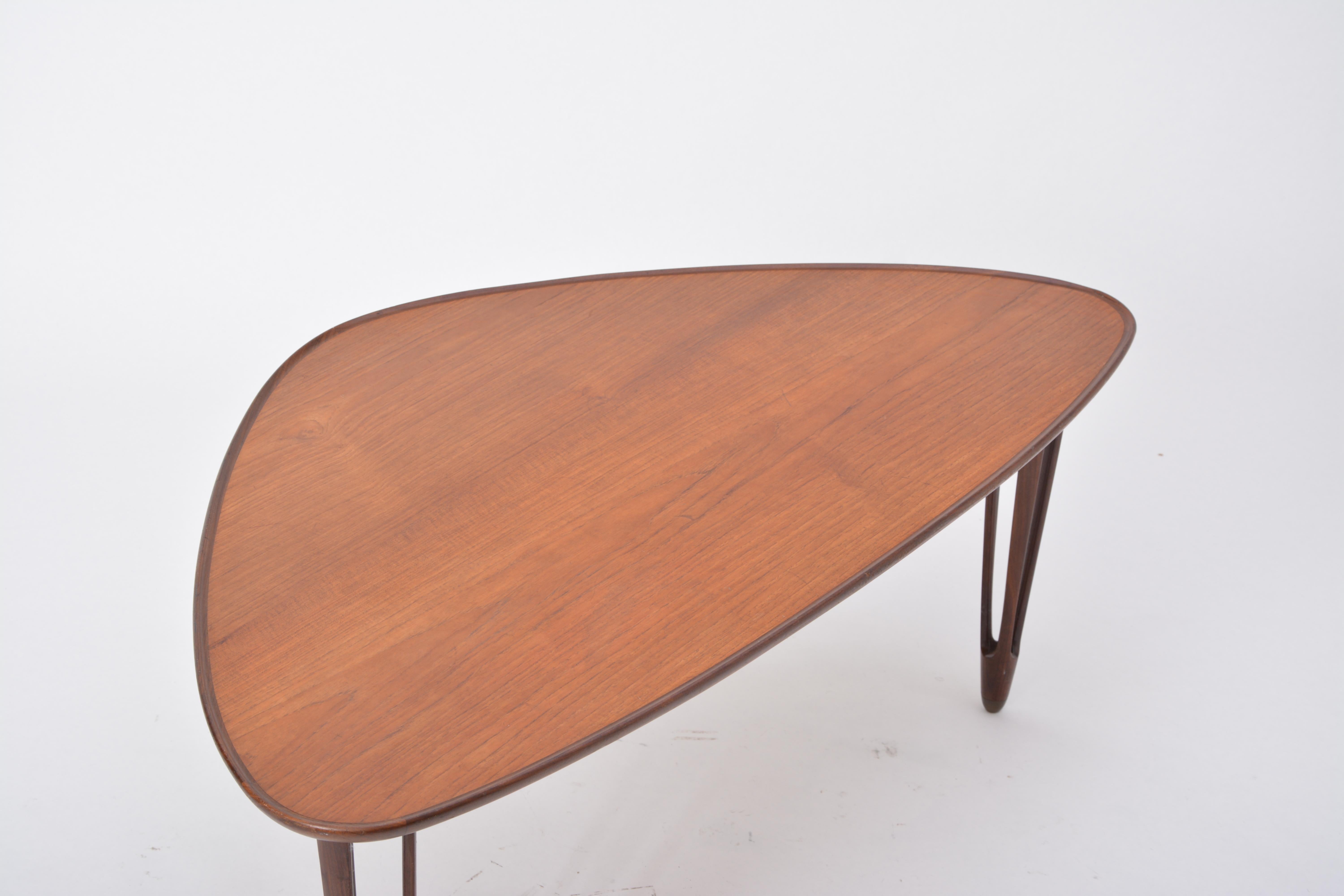 Danish Mid-Century Modern Teak tripod coffee table from BC Mobler 4