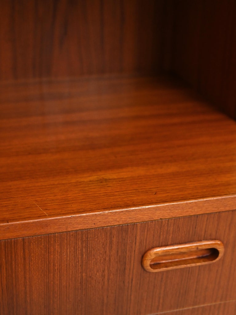 Teak TV Stand Bookcase For Sale at 1stDibs