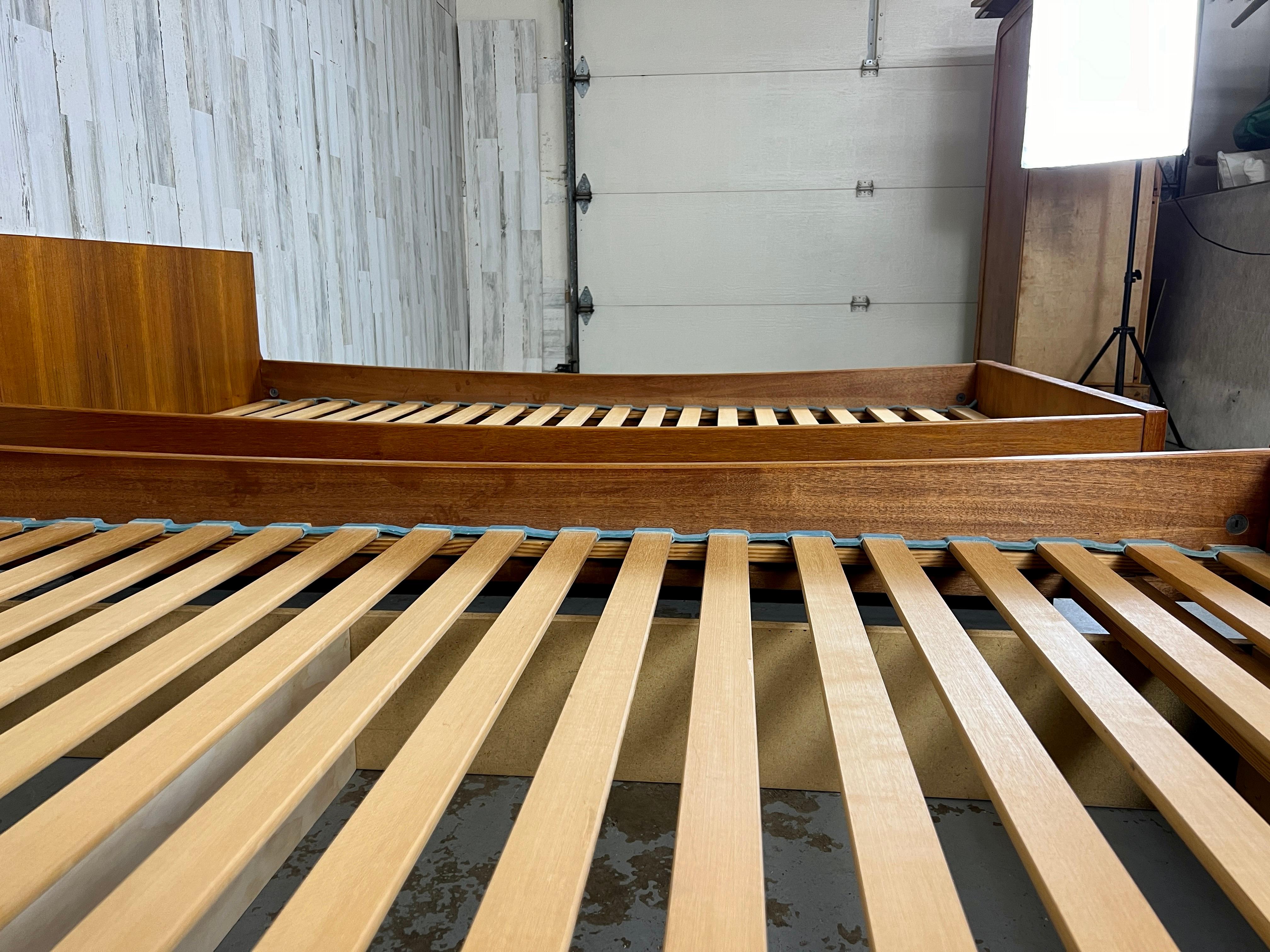 Teak Twin Platform Beds- A Pair  8