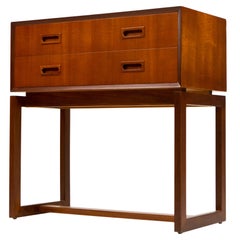 Teak Two Drawer Bureau with Beveled Edge, Danish Design 1950's