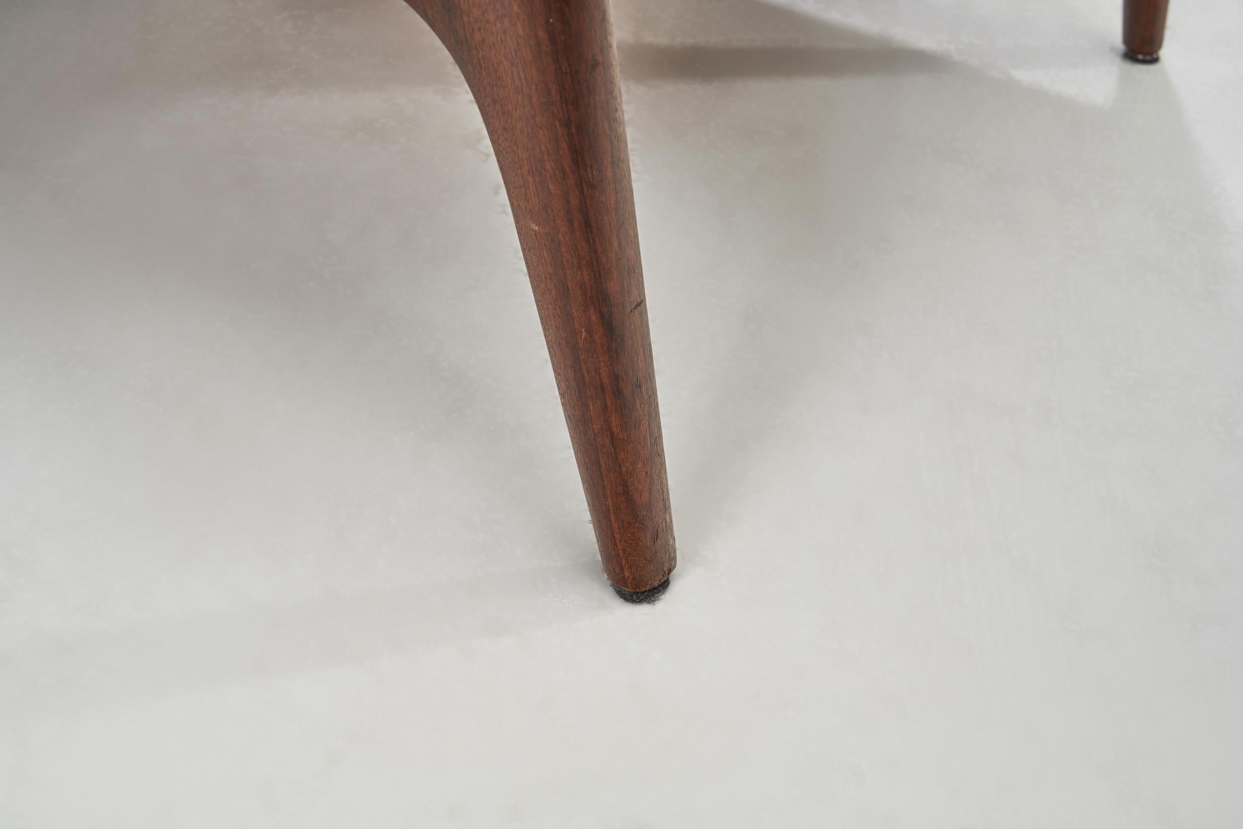 Teak Upholstered Armchairs with Slat Armrests, Denmark 1960s For Sale 10