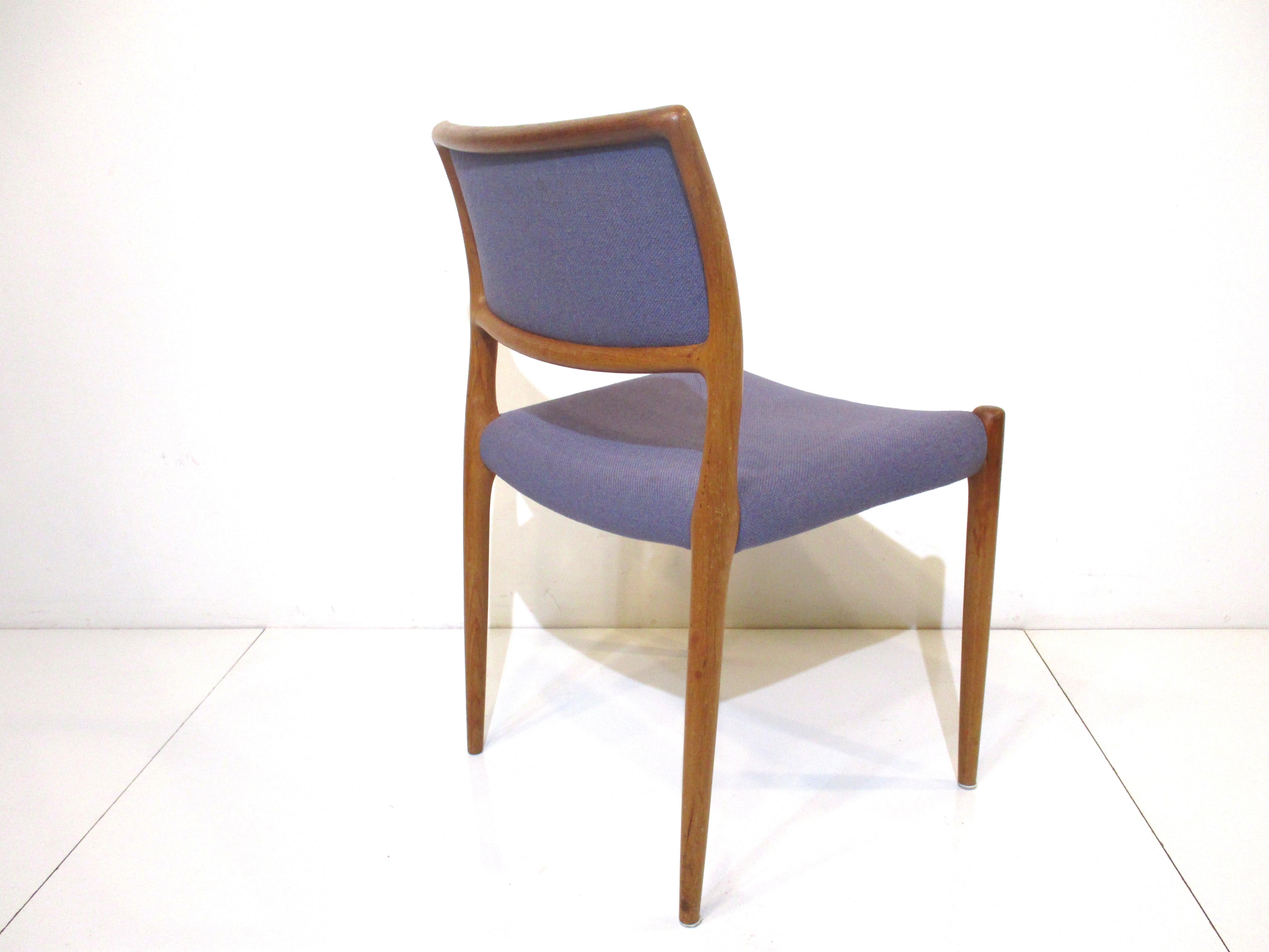 Teak Upholstered Dining Chairs by Niels Moller Denmark 4