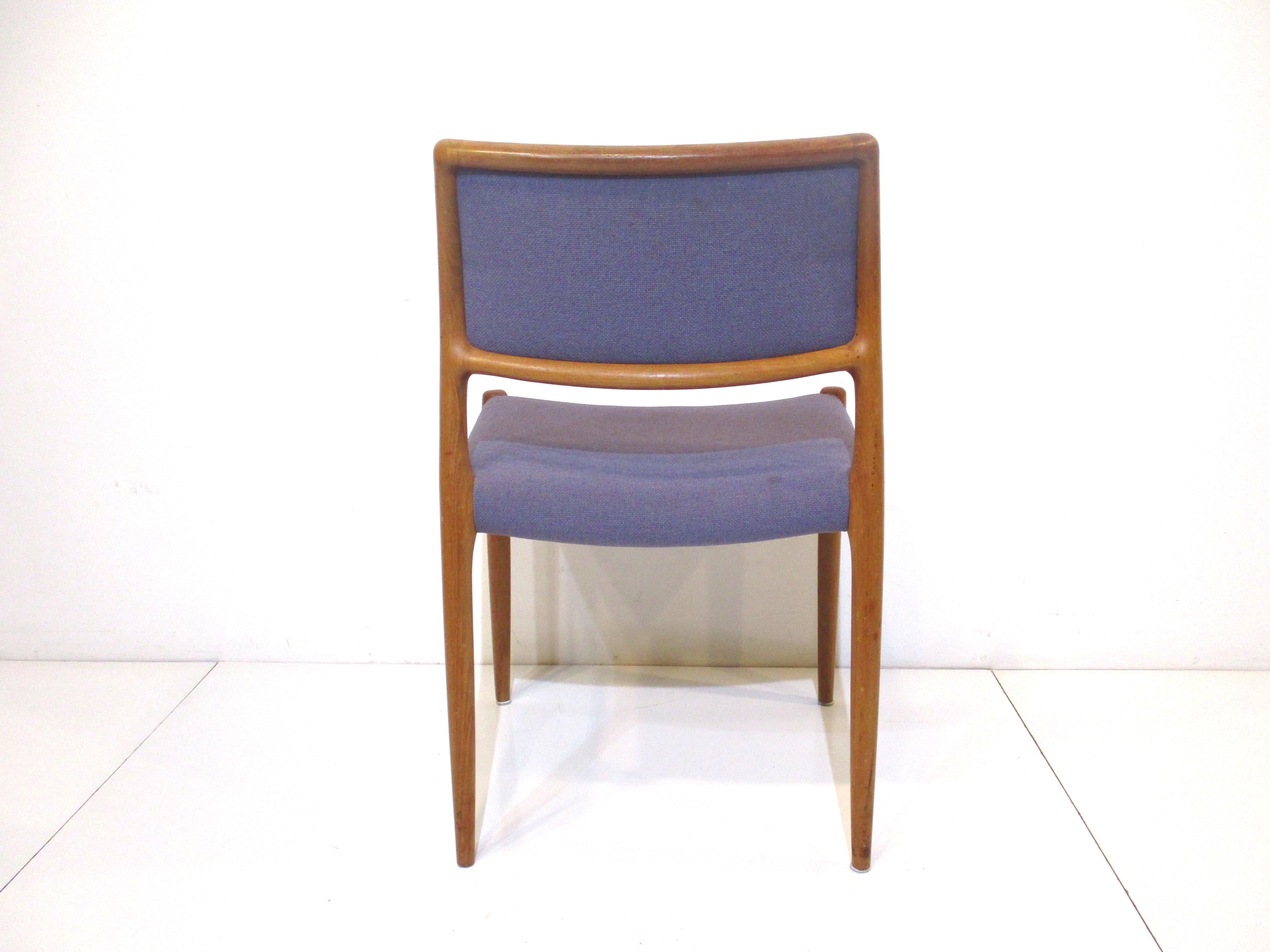 Teak Upholstered Dining Chairs by Niels Moller Denmark 5