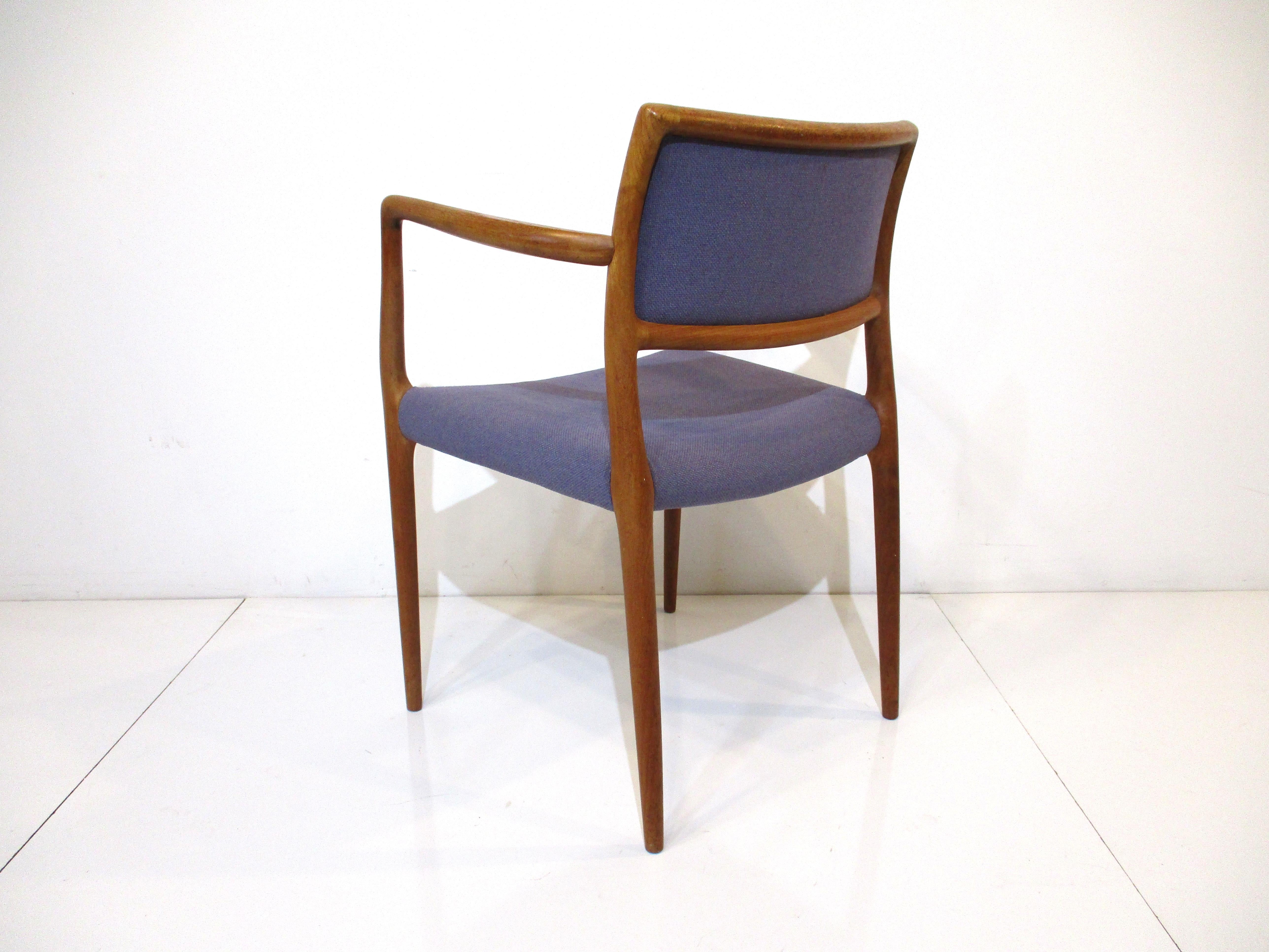 20th Century Teak Upholstered Dining Chairs by Niels Moller Denmark