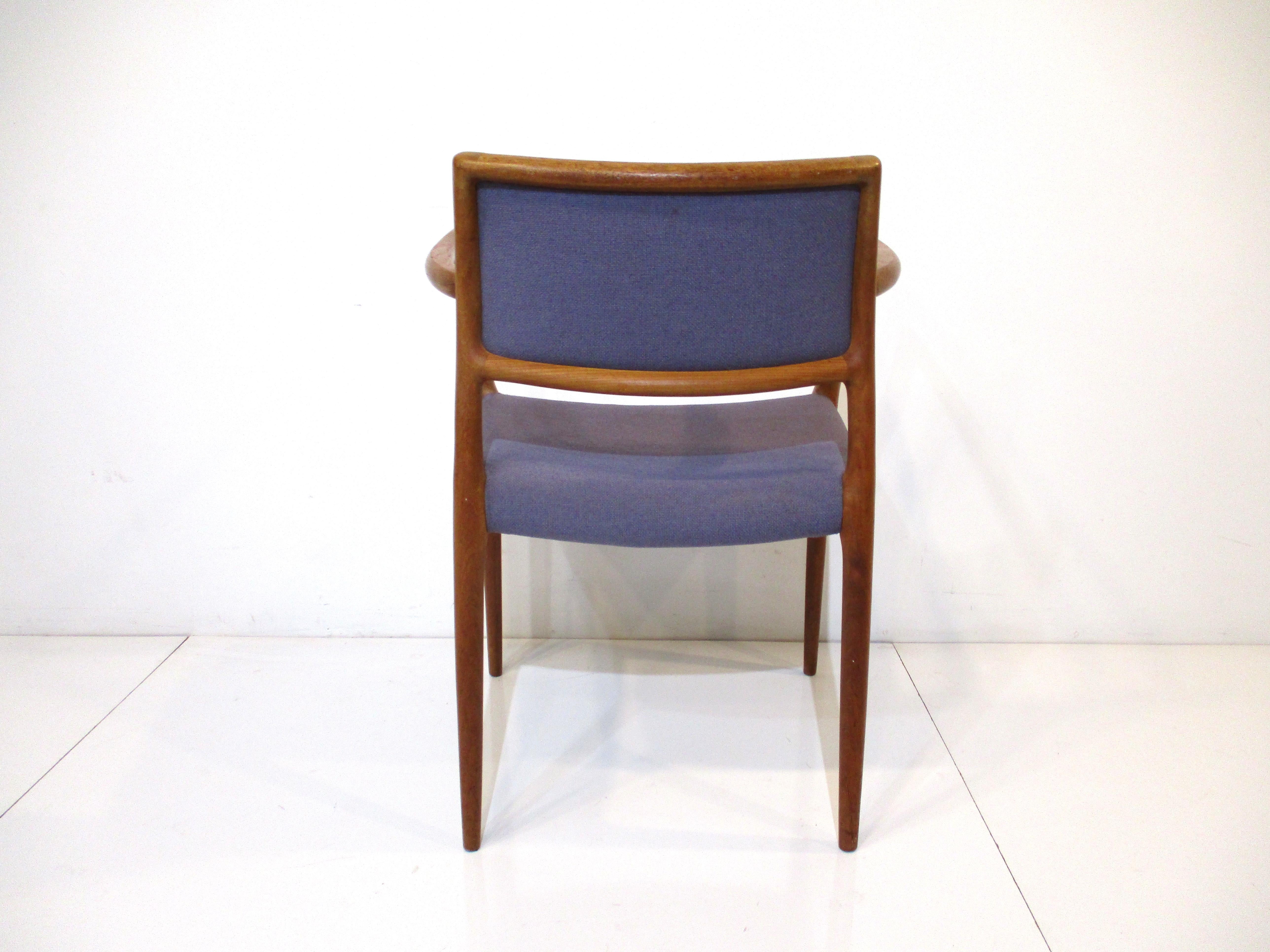 Upholstery Teak Upholstered Dining Chairs by Niels Moller Denmark