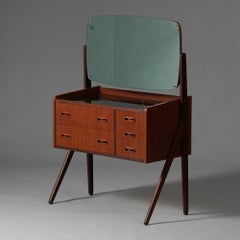 Teak Vanity, AG Spejl Kobberbeskyttet, Denmark, 1960s