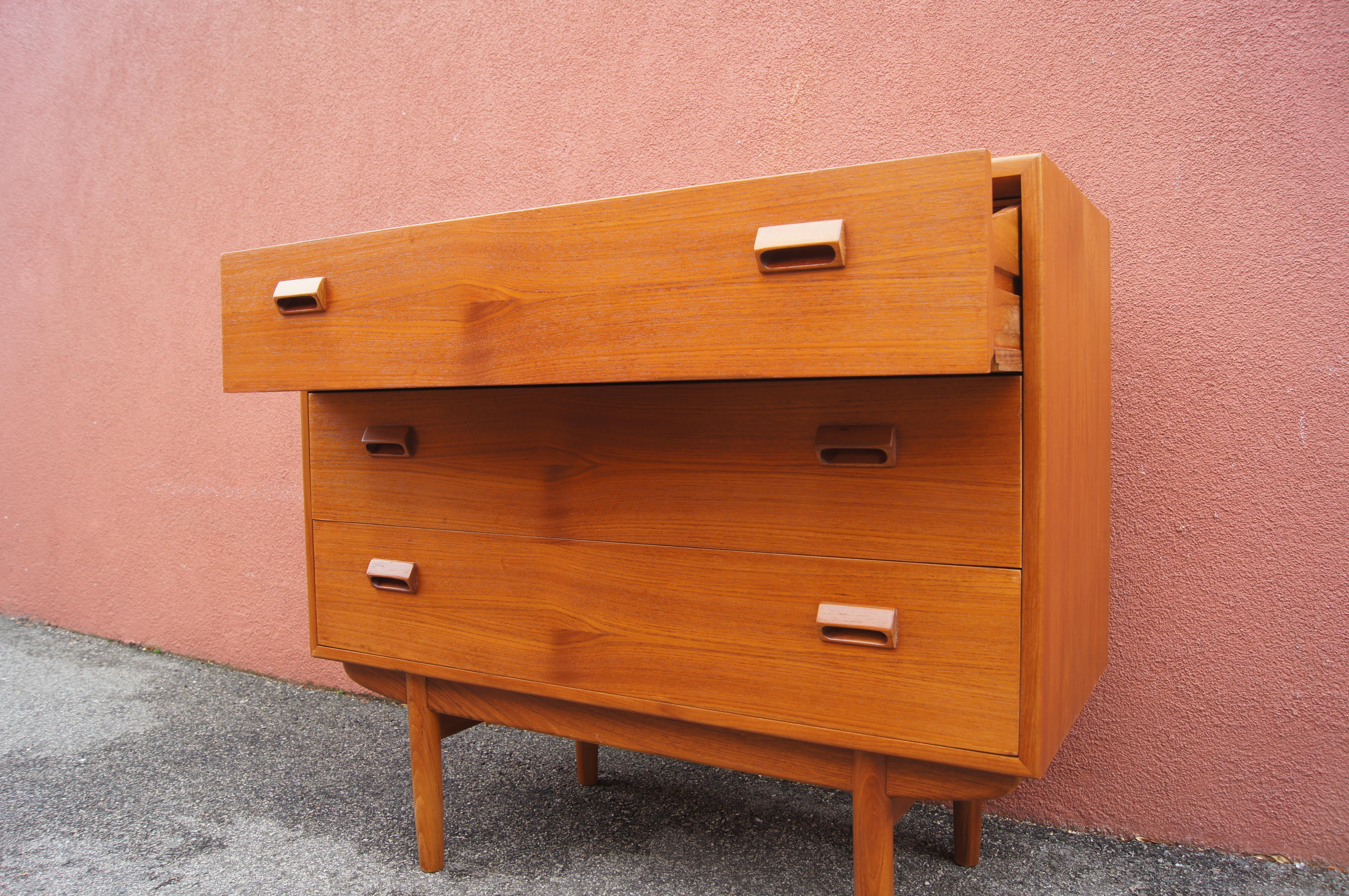 Danish Teak Vanity Dresser by Borge Mogensen