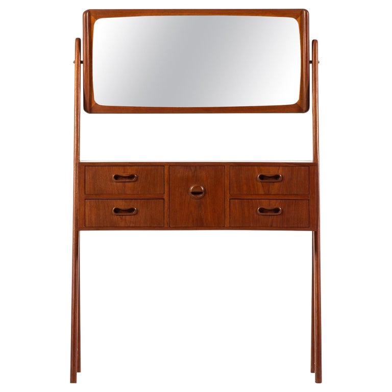 Teak Vanity / Dressing Table Produced in Denmark For Sale at 1stDibs