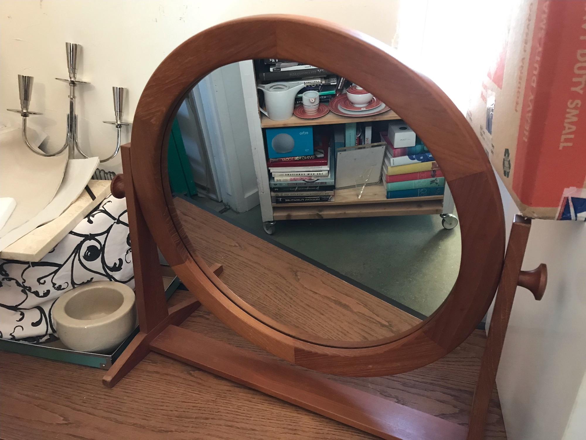 Miroir de coiffeuse ou de table en teck par Pedersen & Hansen, Danemark, mi-siècle moderne en vente 3