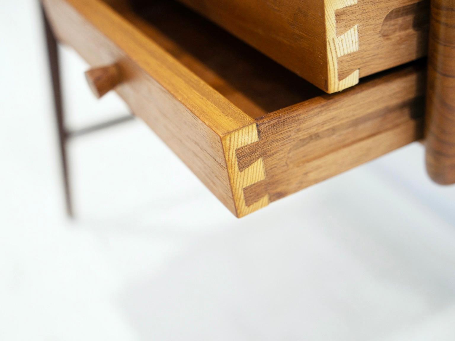 Veneer Teak Vanity Table with Mirror by Svend Åge Madsen For Sale