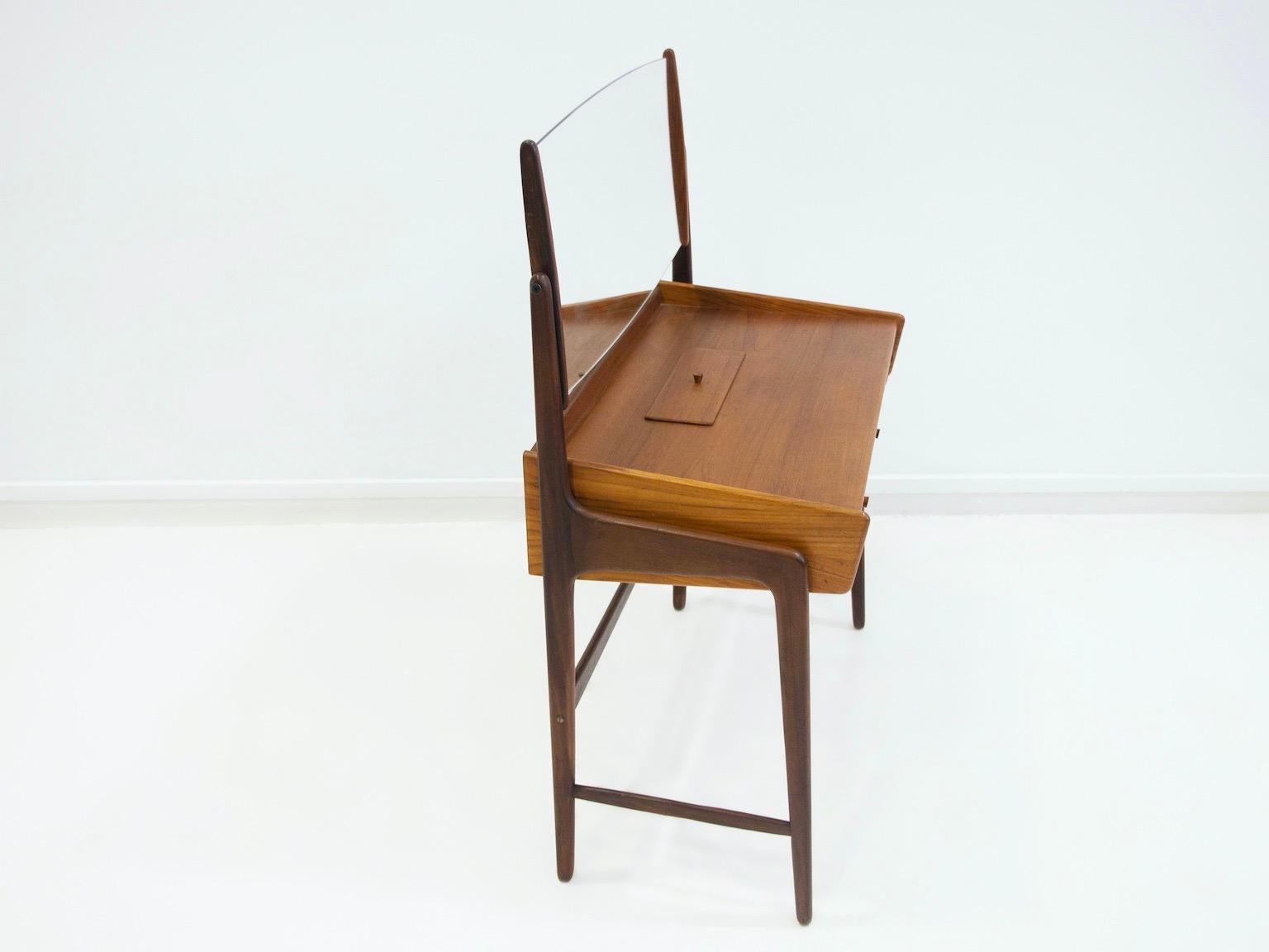 Teak Vanity Table with Mirror by Svend Åge Madsen For Sale 1