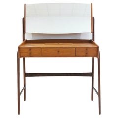 Tavolo da toilette in teak con specchio di Svend Åge Madsen