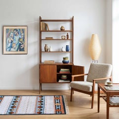 Teak Veneer Bookcase, Shelving System by Skaraborgs Möbelindustri, 1950s