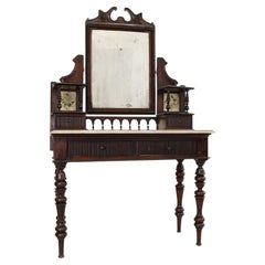 Teak Victorian Marble Topped Dressing Table