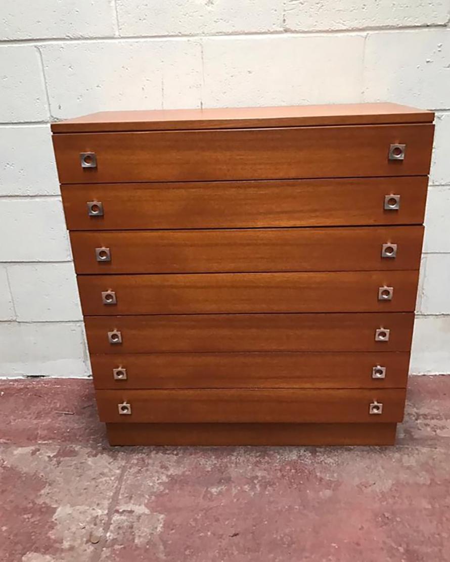 English Teak Vintage Chest of Drawers Danish Design For Sale