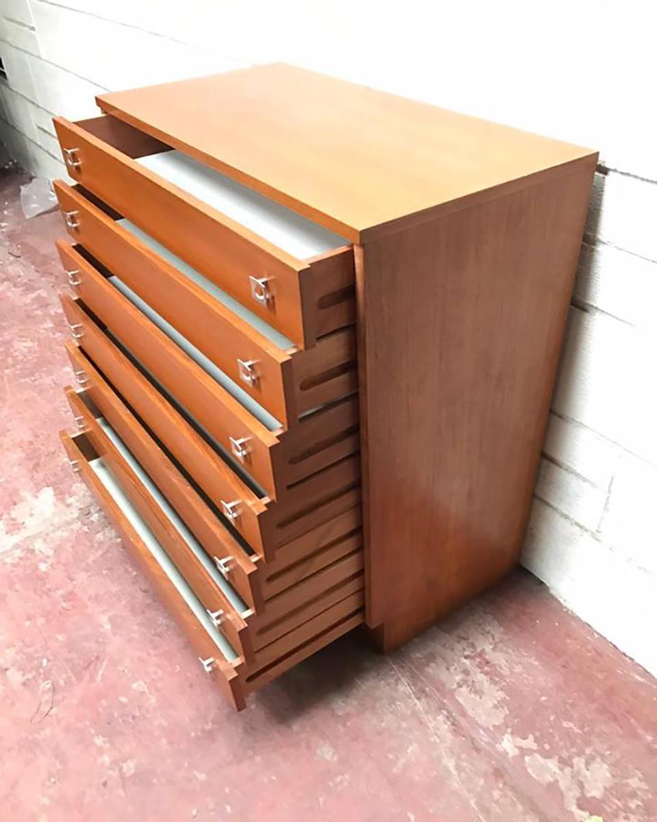 Stained Teak Vintage Chest of Drawers Danish Design For Sale