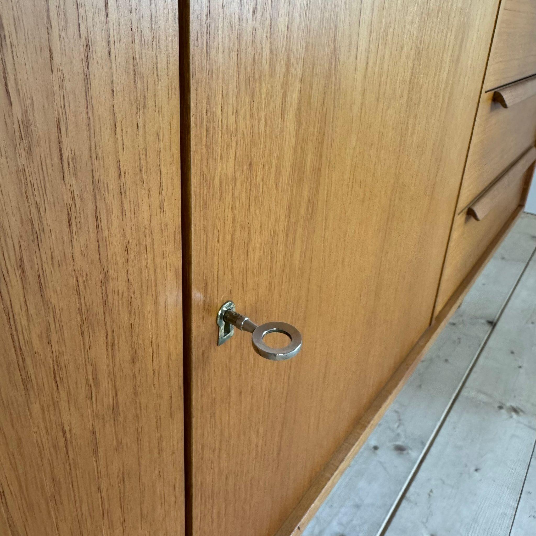 Mid-Century Modern Teak vintage sideboard with drawers, Denmark 1960 For Sale