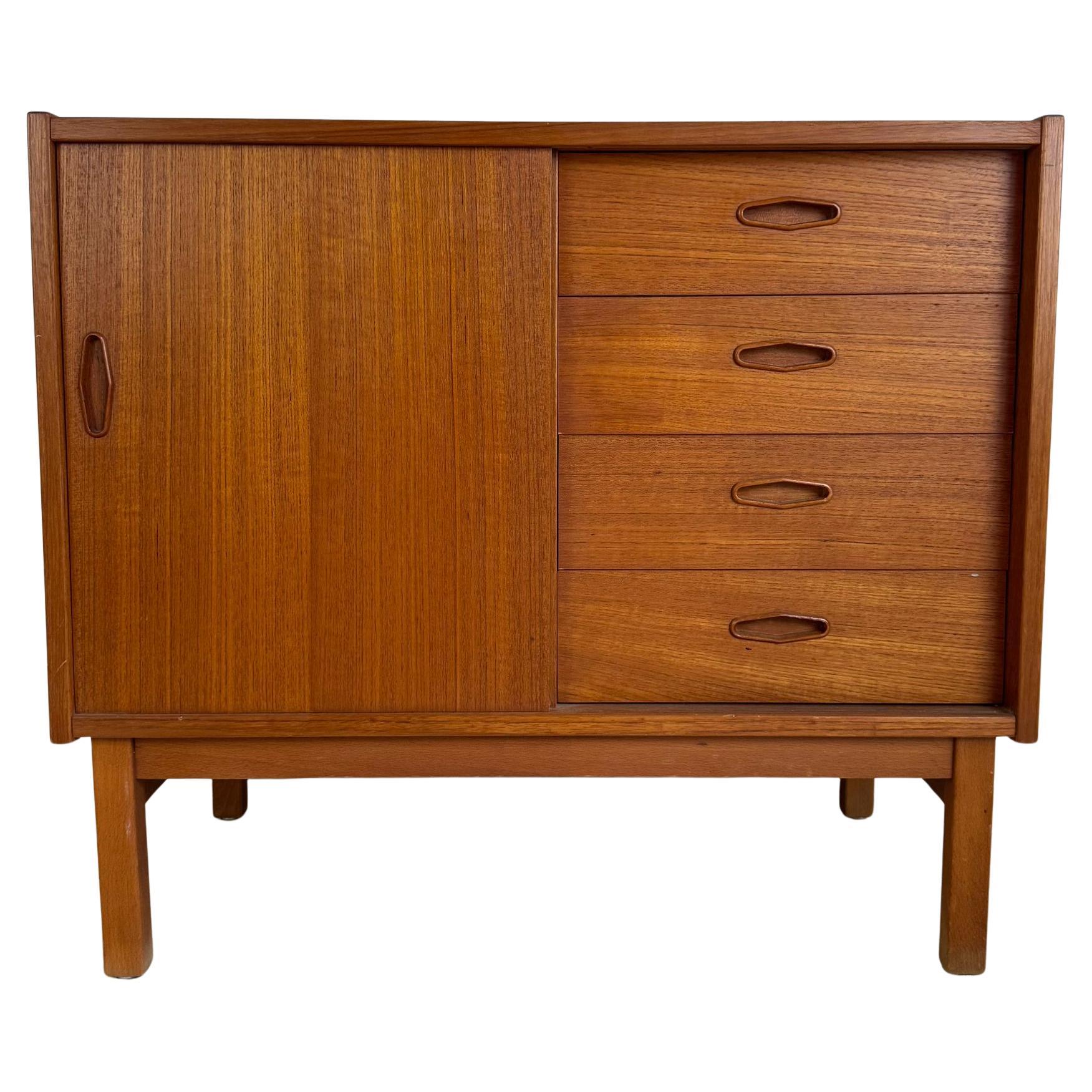 Teak vintage sideboard with drawers, Denmark 1960 For Sale