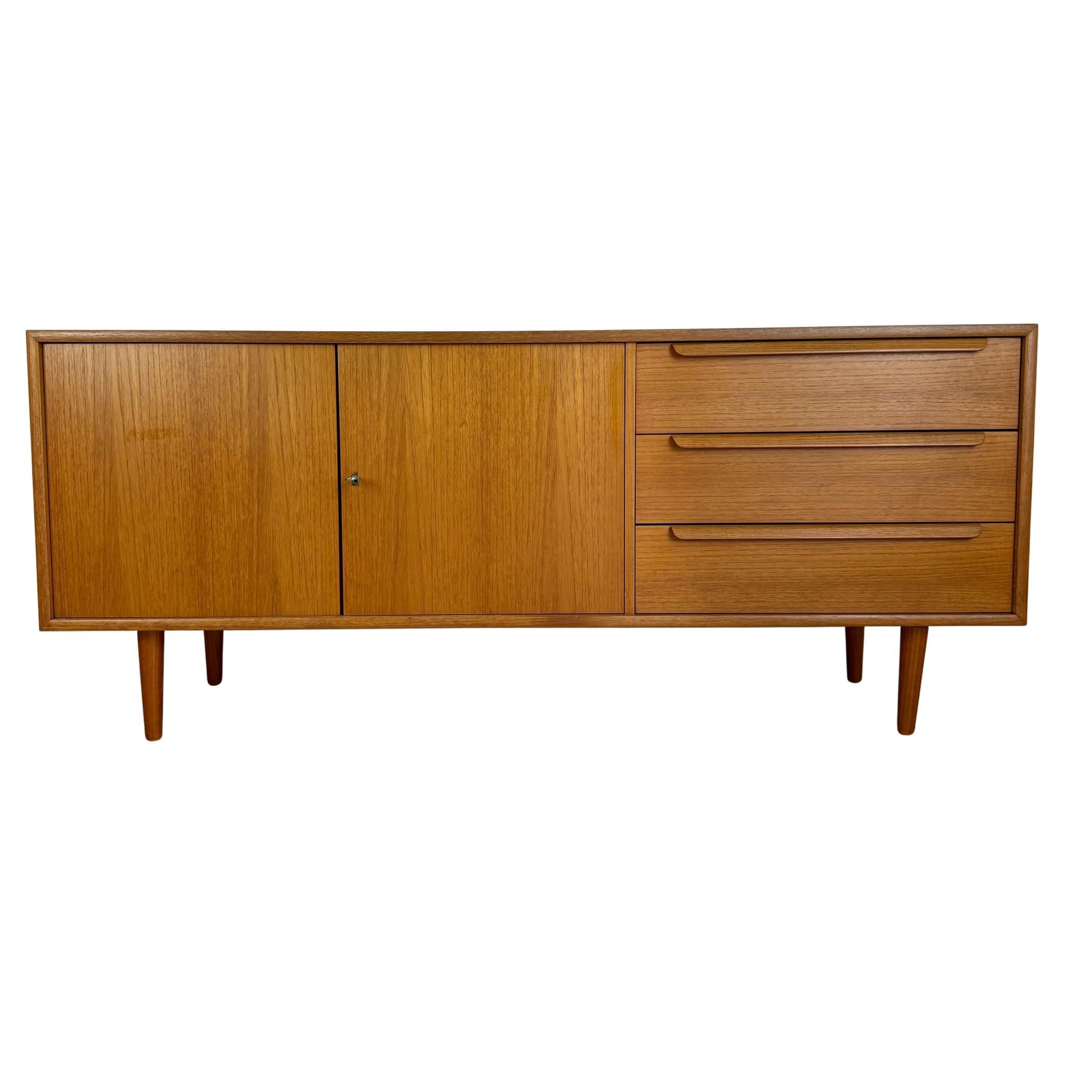 Teak vintage sideboard with drawers, Denmark 1960 For Sale