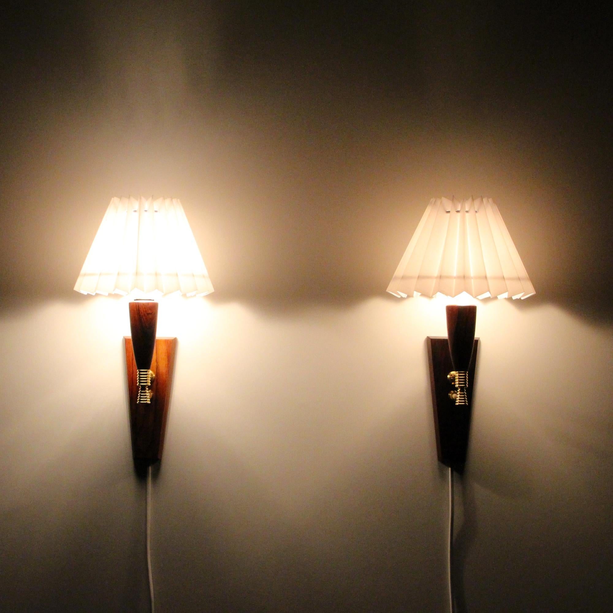 Mid-Century Modern Teak Wall Lights 'Pair' by Laoni Belysning, 1960s Danish Midcentury Wall Lamps