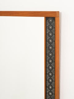 Miroir mural en teck par Hans-Agne Jakobsson, Agnes, Suède, années 1950