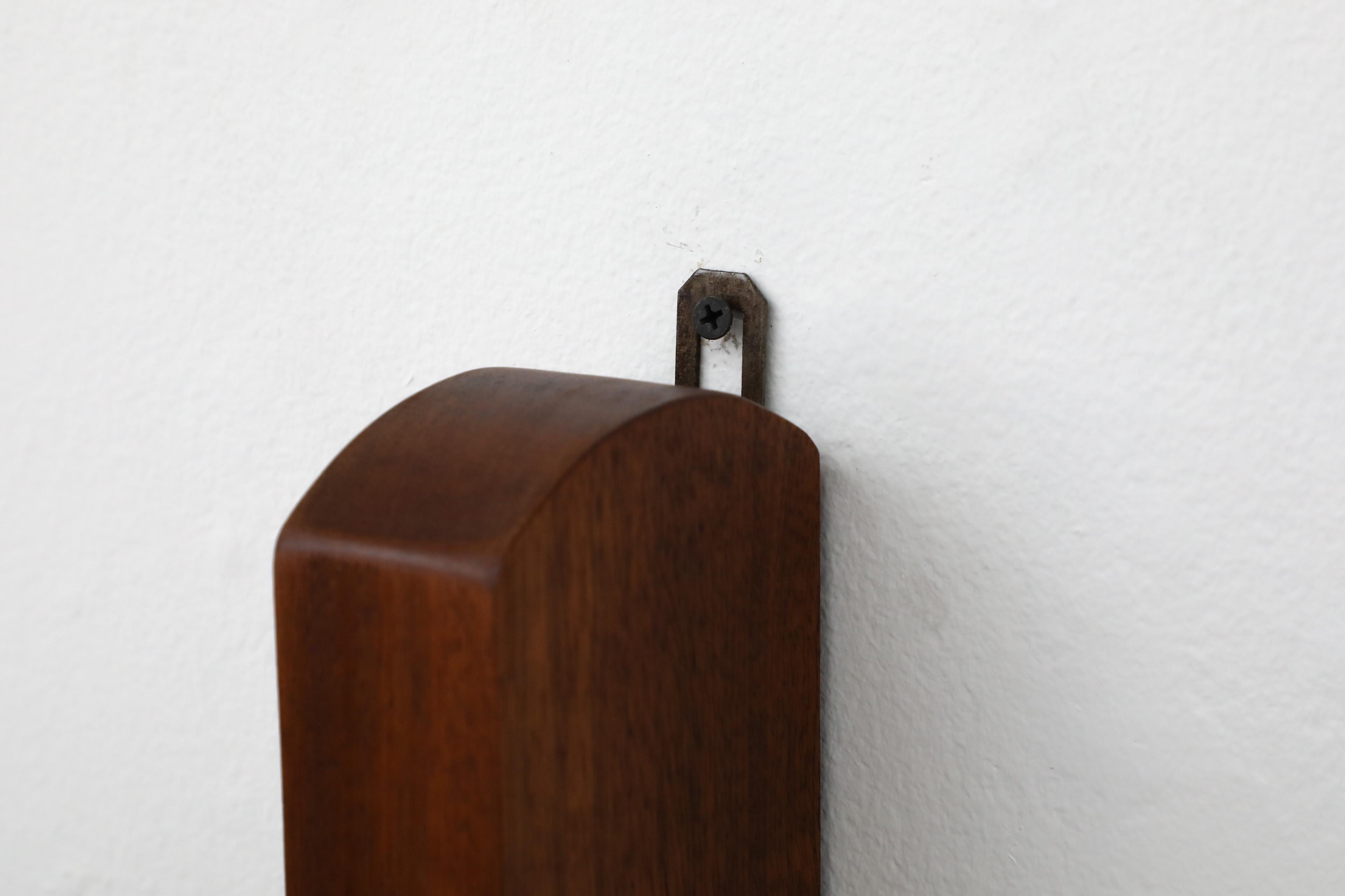 Teak Wall Mount Light Sconce with Amber Glass Globe Shade by Temde 2