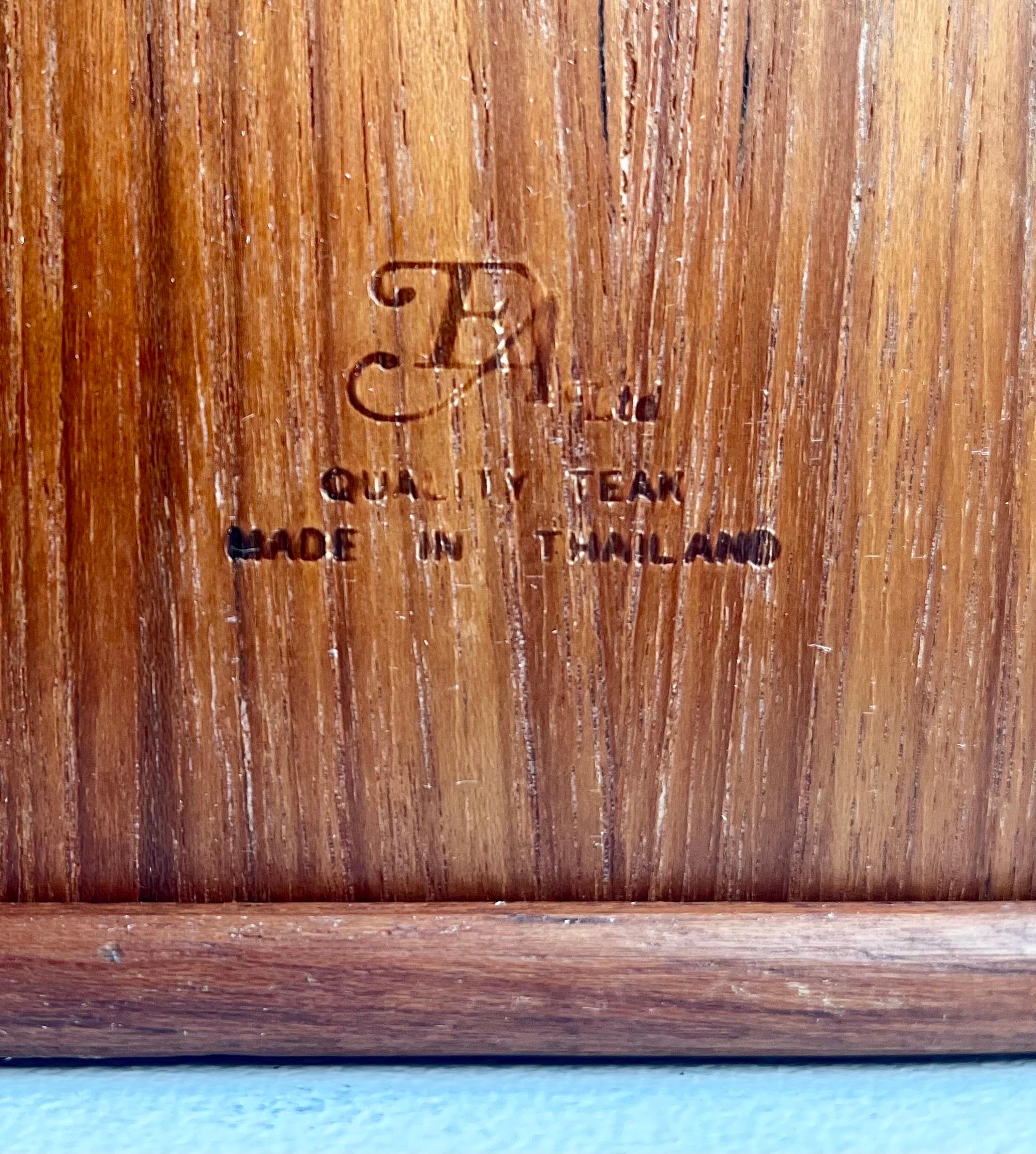 Teak Wall Mounted Storage Cabinet with Tambour Doors For Sale 11