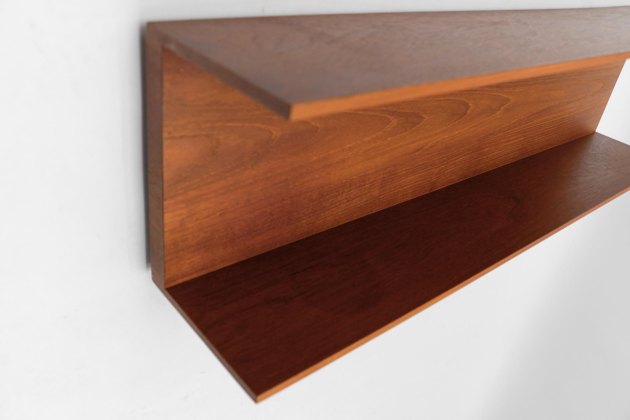 Mid-20th Century Teak Wall Shelf by Walter Wirtz for Wilhelm Renz, Germany, 1960s For Sale