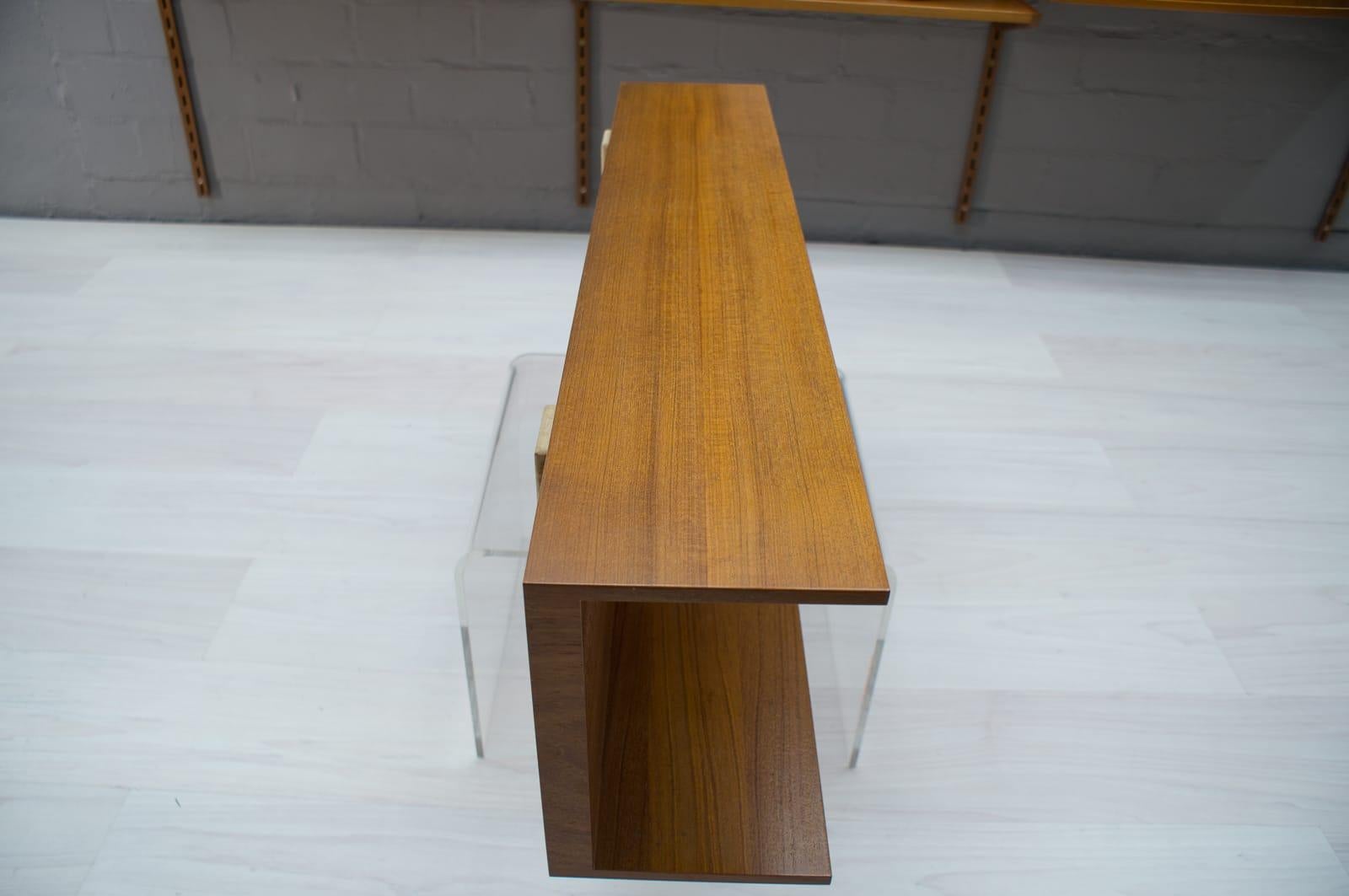 Wood Teak Wall Shelf by Walter Wirtz for Wilhelm Renz, Germany, 1960s